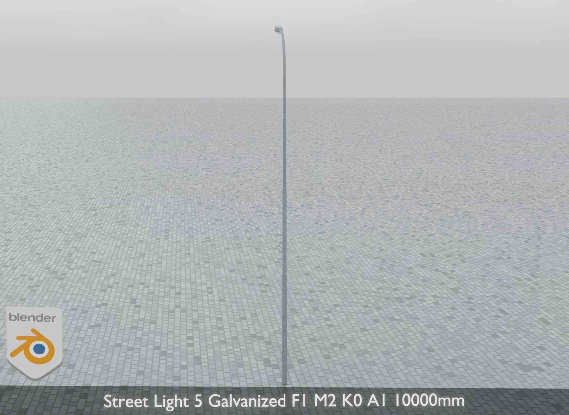 Street Light 5 Galvanized F1 M2 K0 A1 10000mm Low-poly 3D model_7