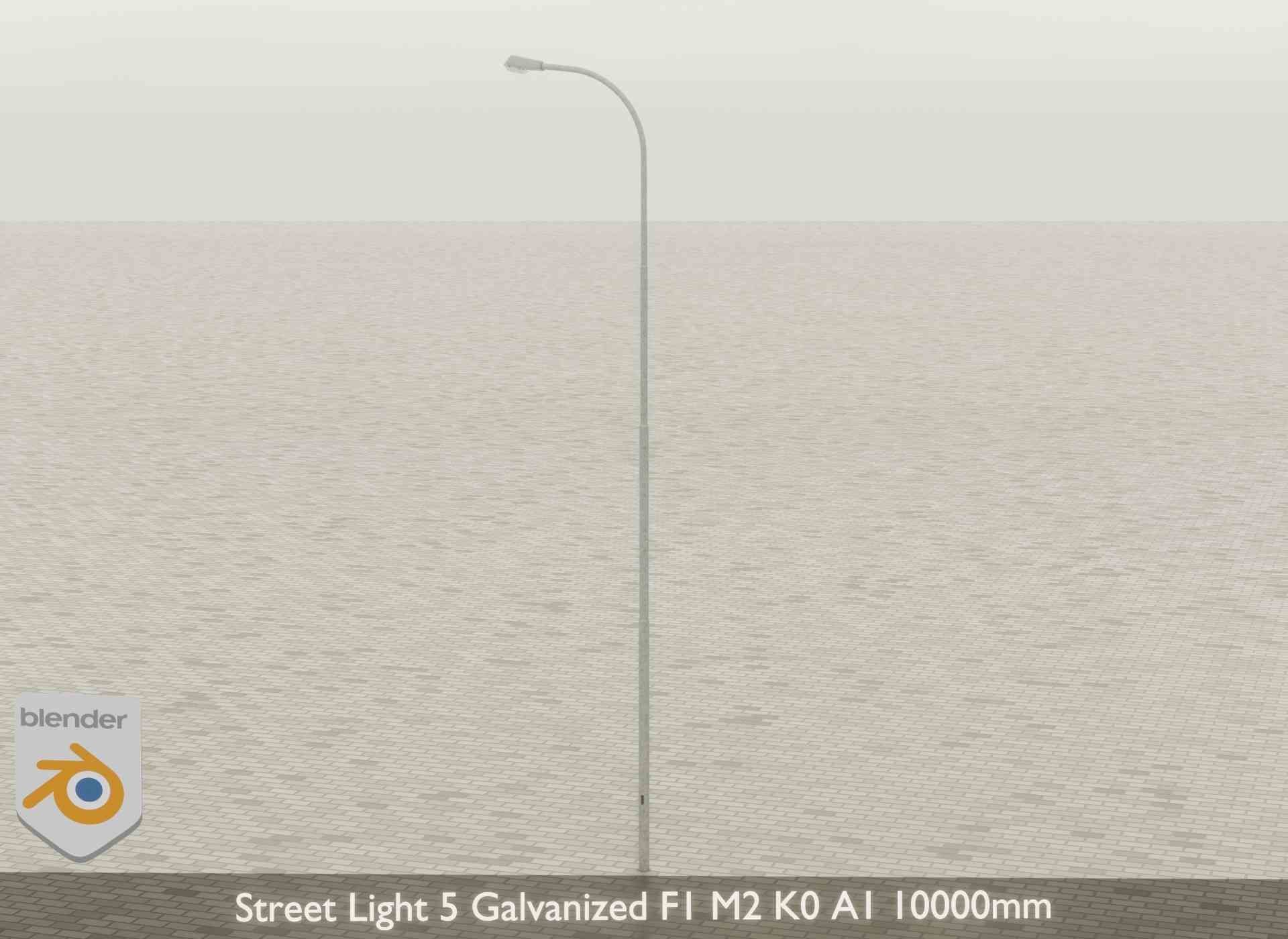 Street Light 5 Galvanized F1 M2 K0 A1 10000mm Low-poly 3D model_28