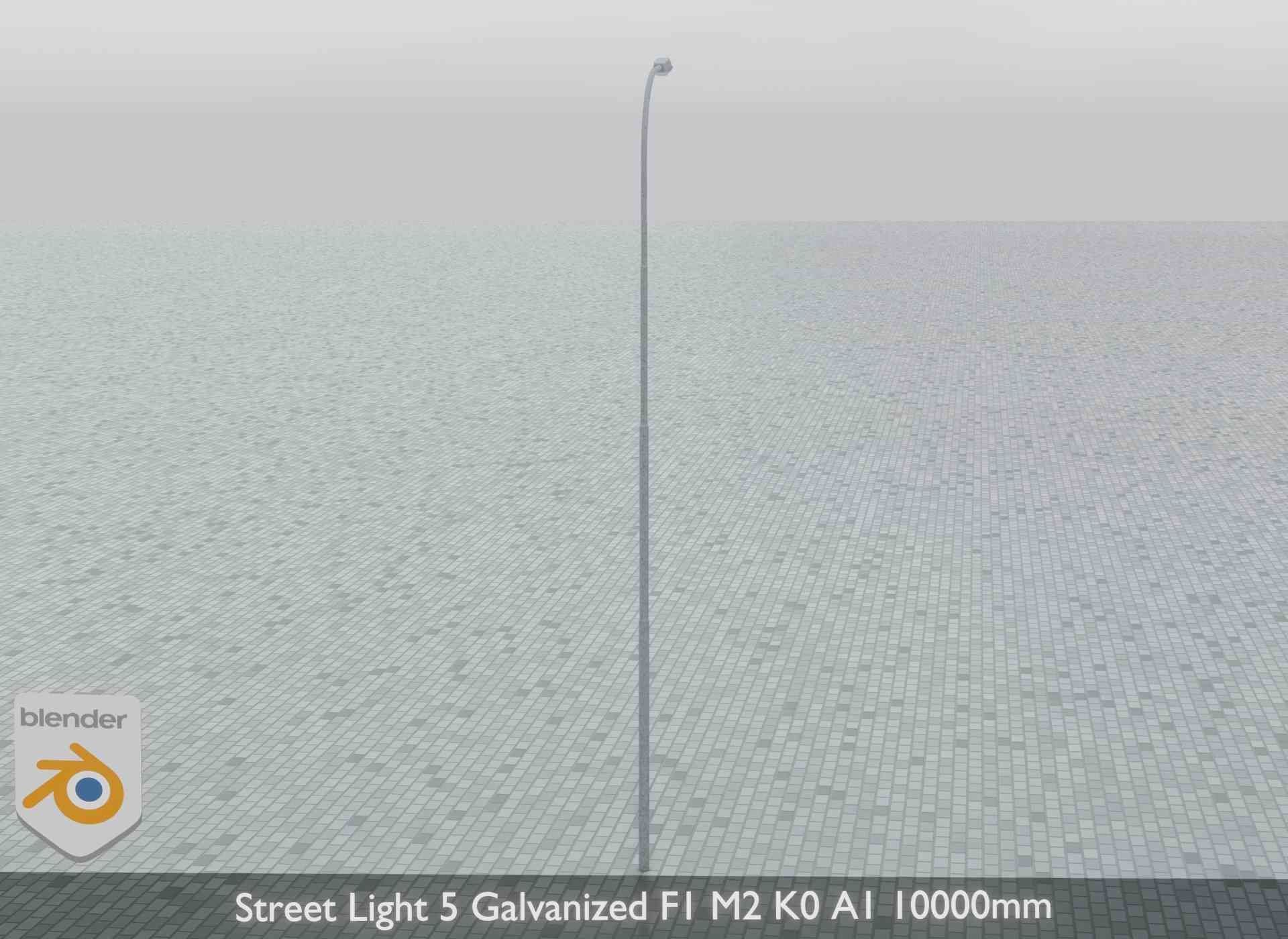 Street Light 5 Galvanized F1 M2 K0 A1 10000mm Low-poly 3D model_8