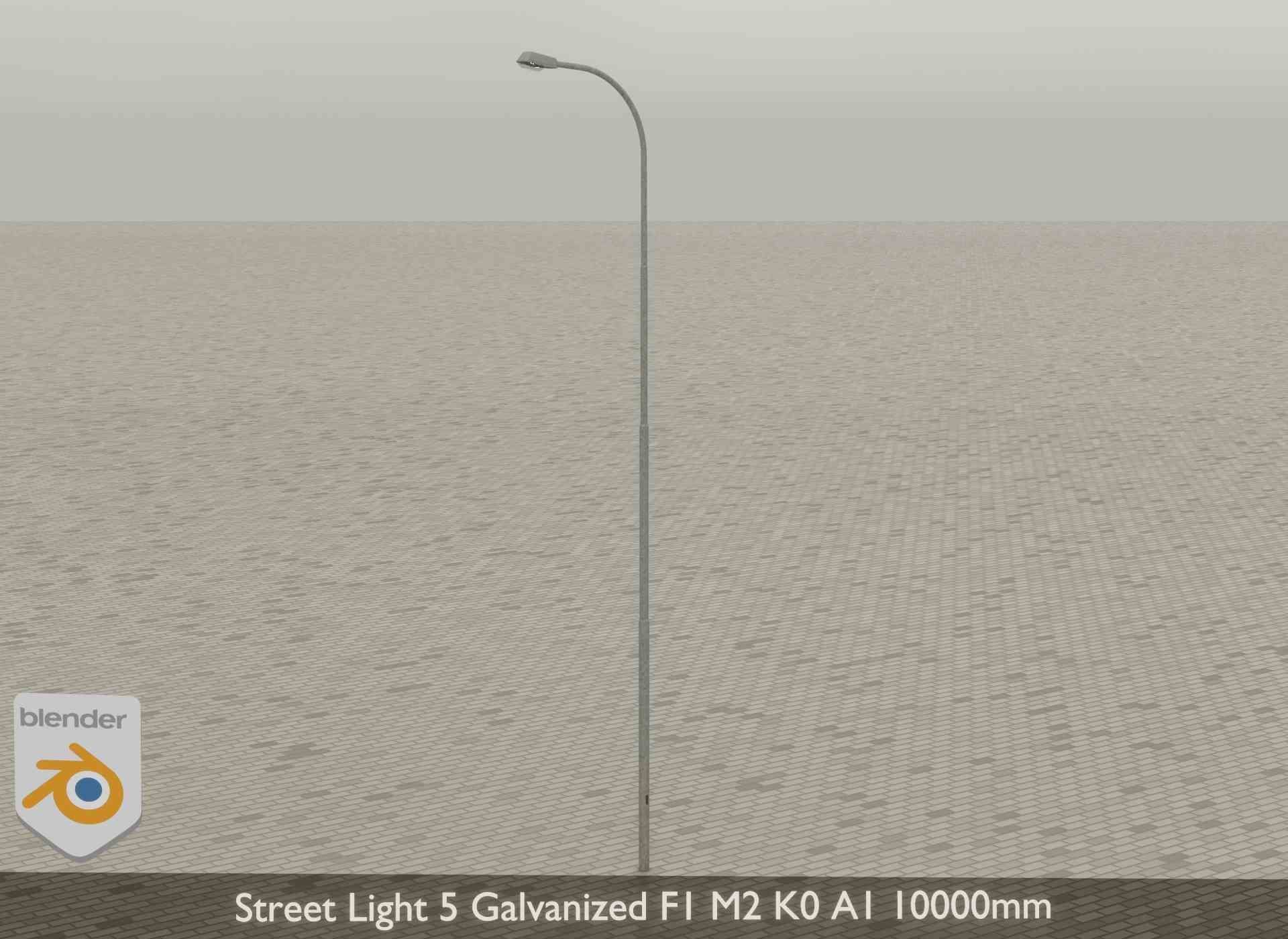 Street Light 5 Galvanized F1 M2 K0 A1 10000mm Low-poly 3D model_24