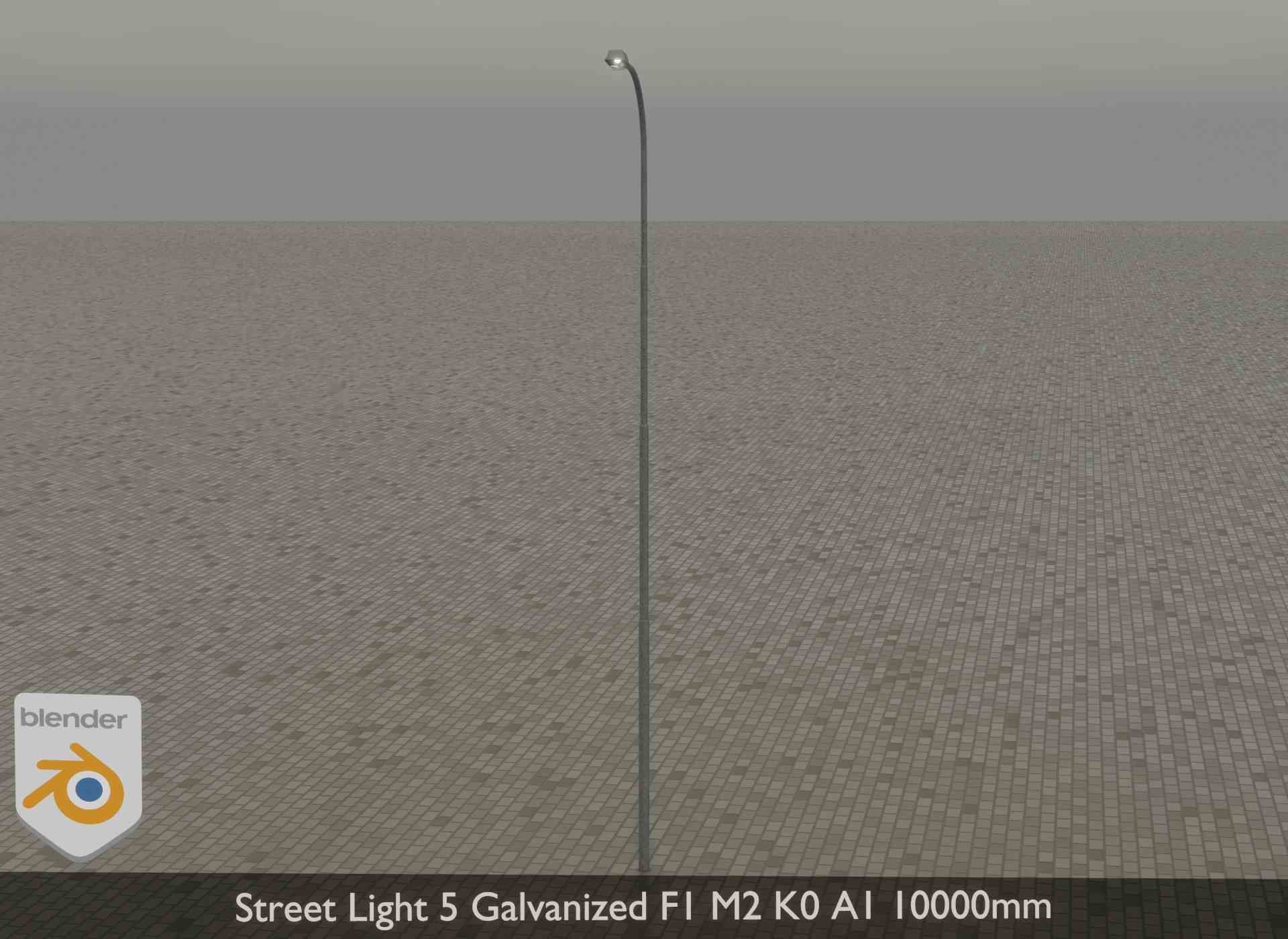 Street Light 5 Galvanized F1 M2 K0 A1 10000mm Low-poly 3D model_21