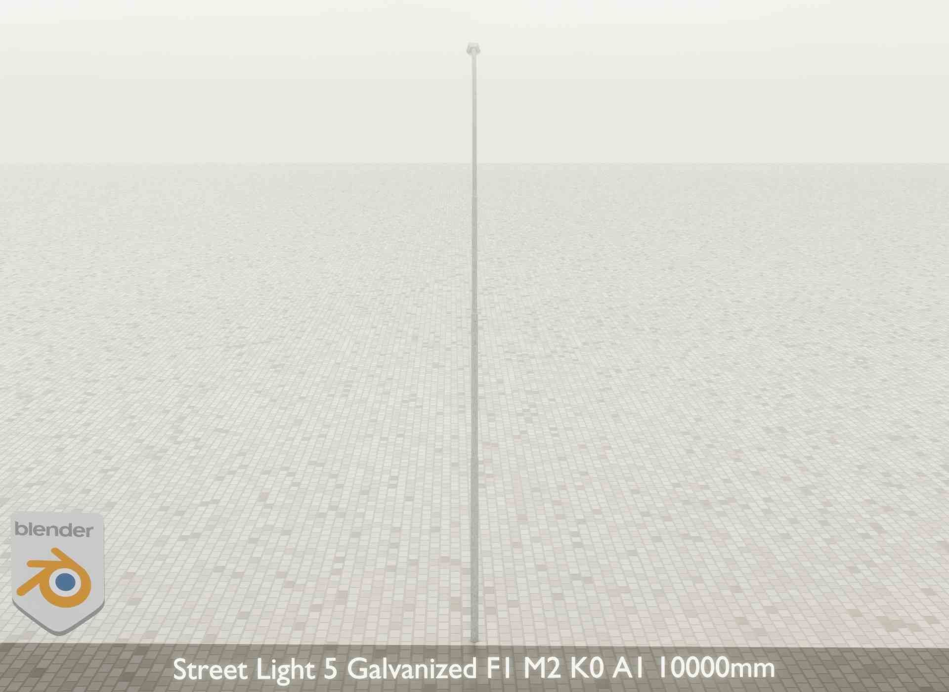 Street Light 5 Galvanized F1 M2 K0 A1 10000mm Low-poly 3D model_33