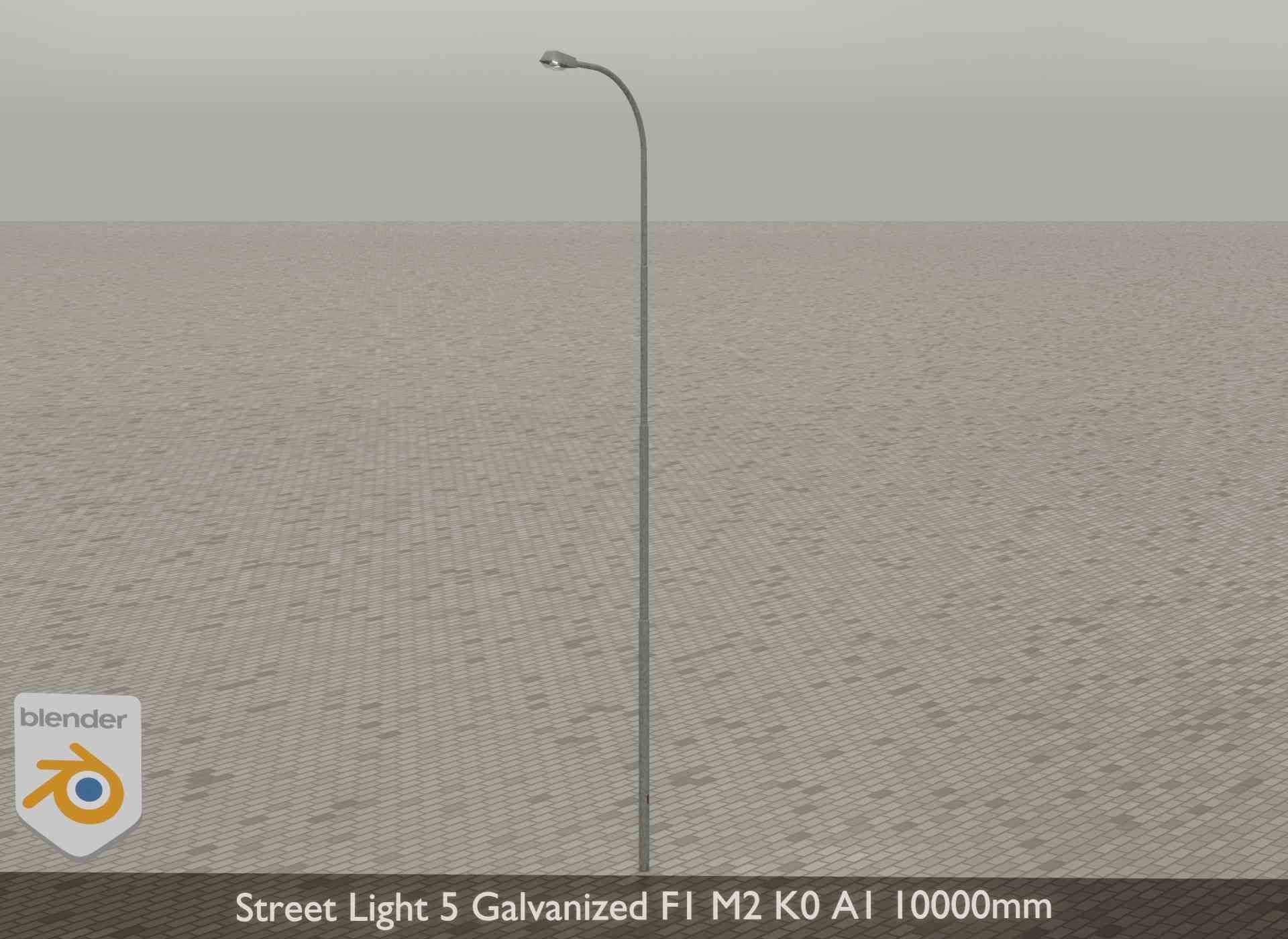 Street Light 5 Galvanized F1 M2 K0 A1 10000mm Low-poly 3D model_23
