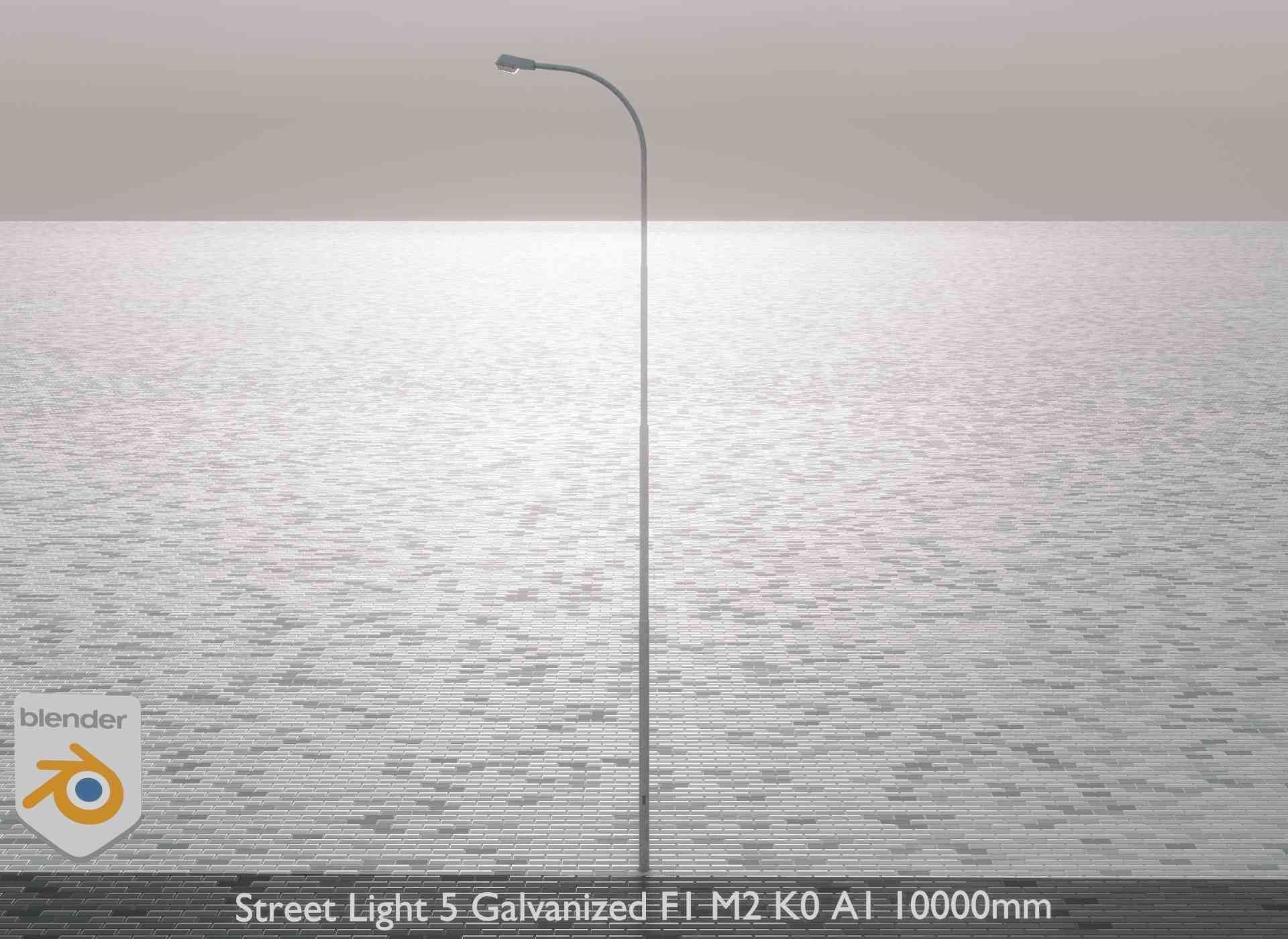 Street Light 5 Galvanized F1 M2 K0 A1 10000mm Low-poly 3D model_1