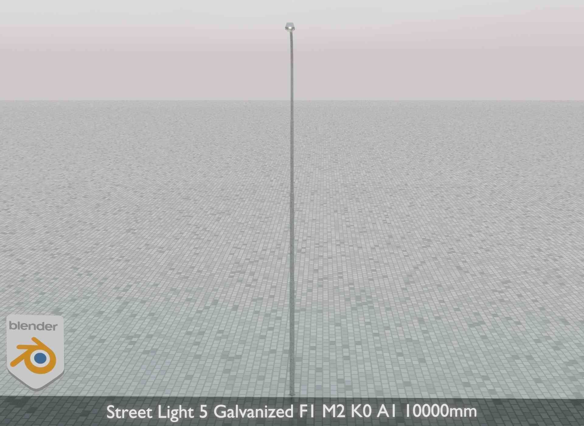 Street Light 5 Galvanized F1 M2 K0 A1 10000mm Low-poly 3D model_46