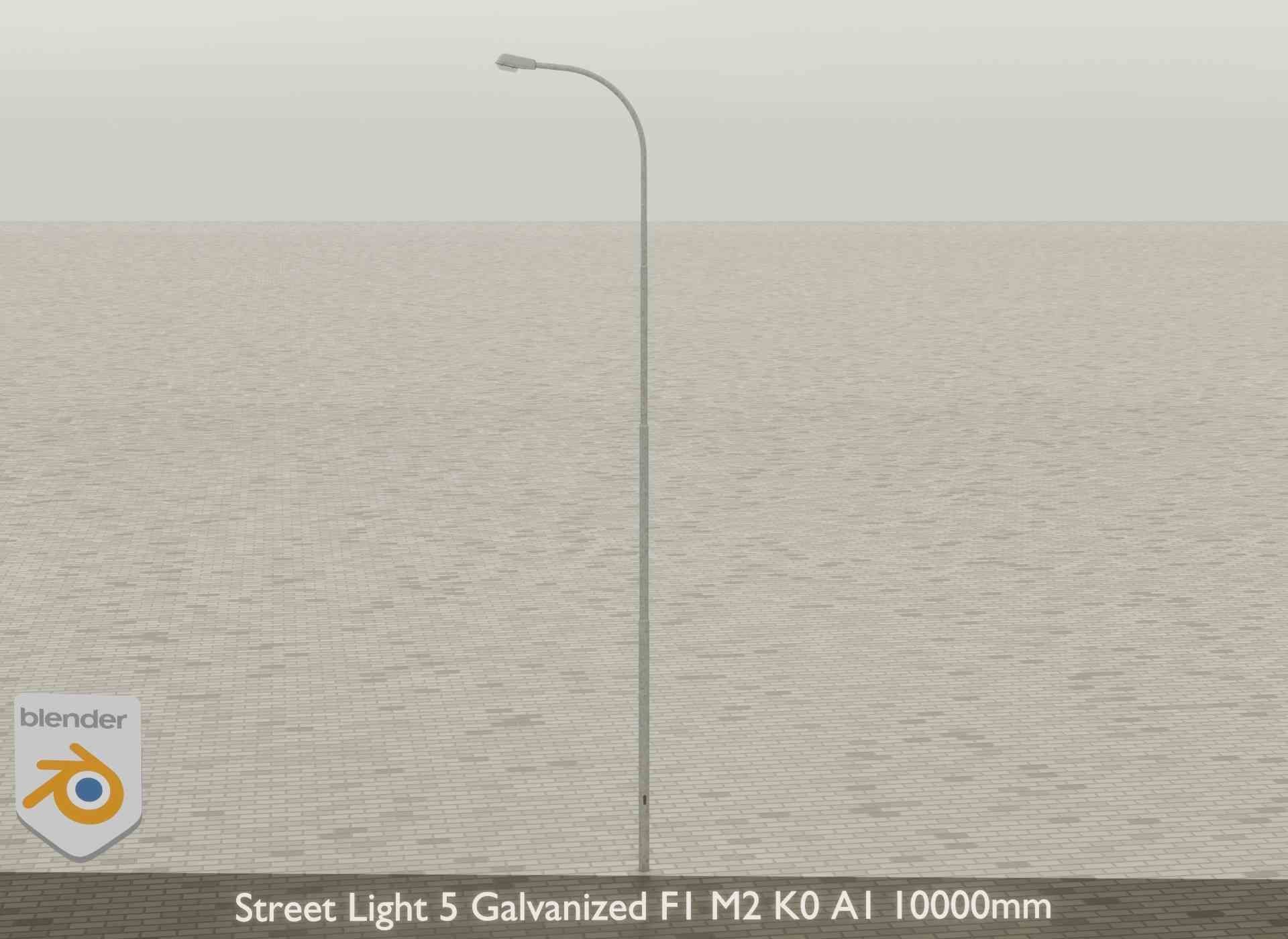 Street Light 5 Galvanized F1 M2 K0 A1 10000mm Low-poly 3D model_26