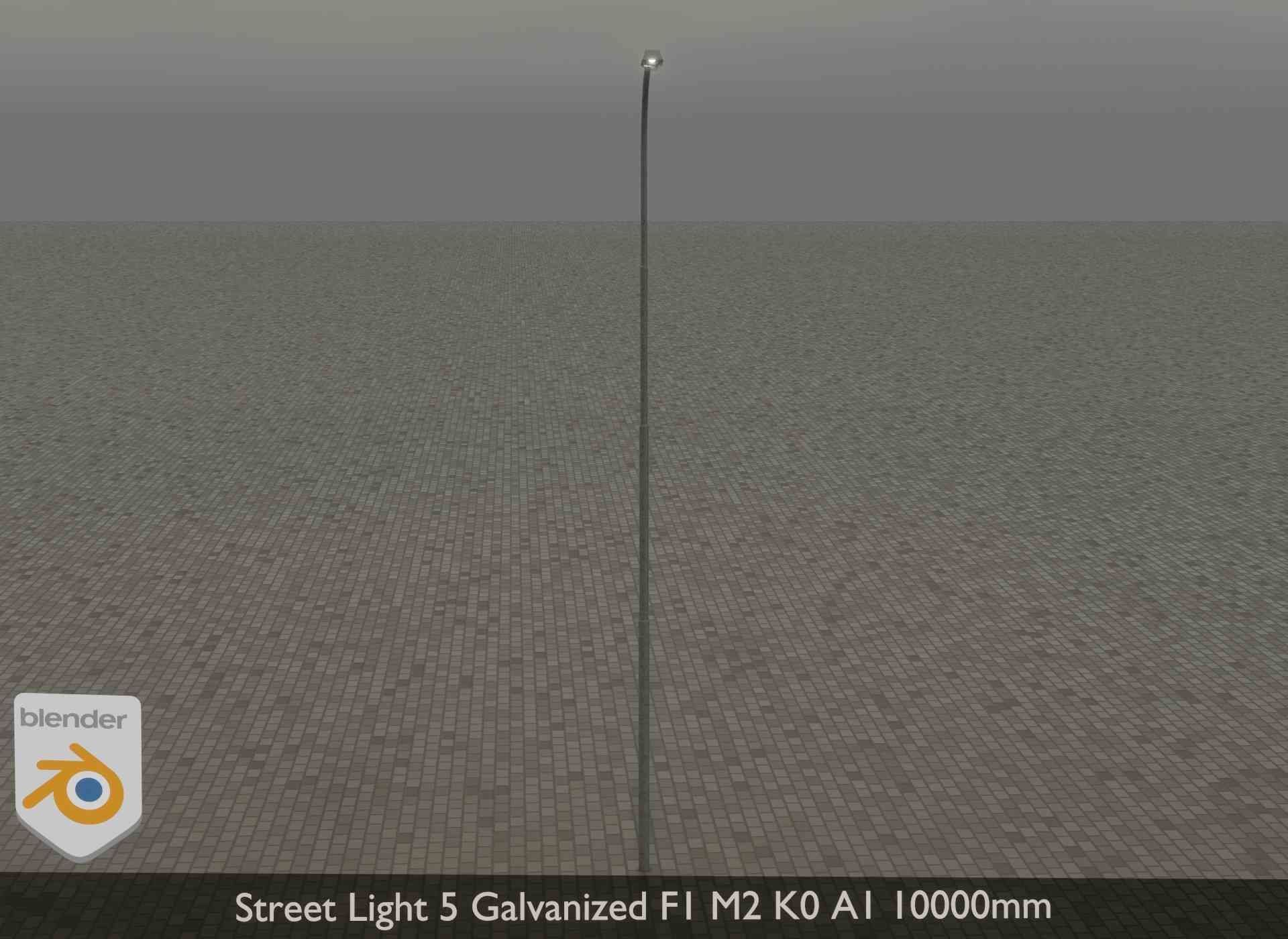 Street Light 5 Galvanized F1 M2 K0 A1 10000mm Low-poly 3D model_20