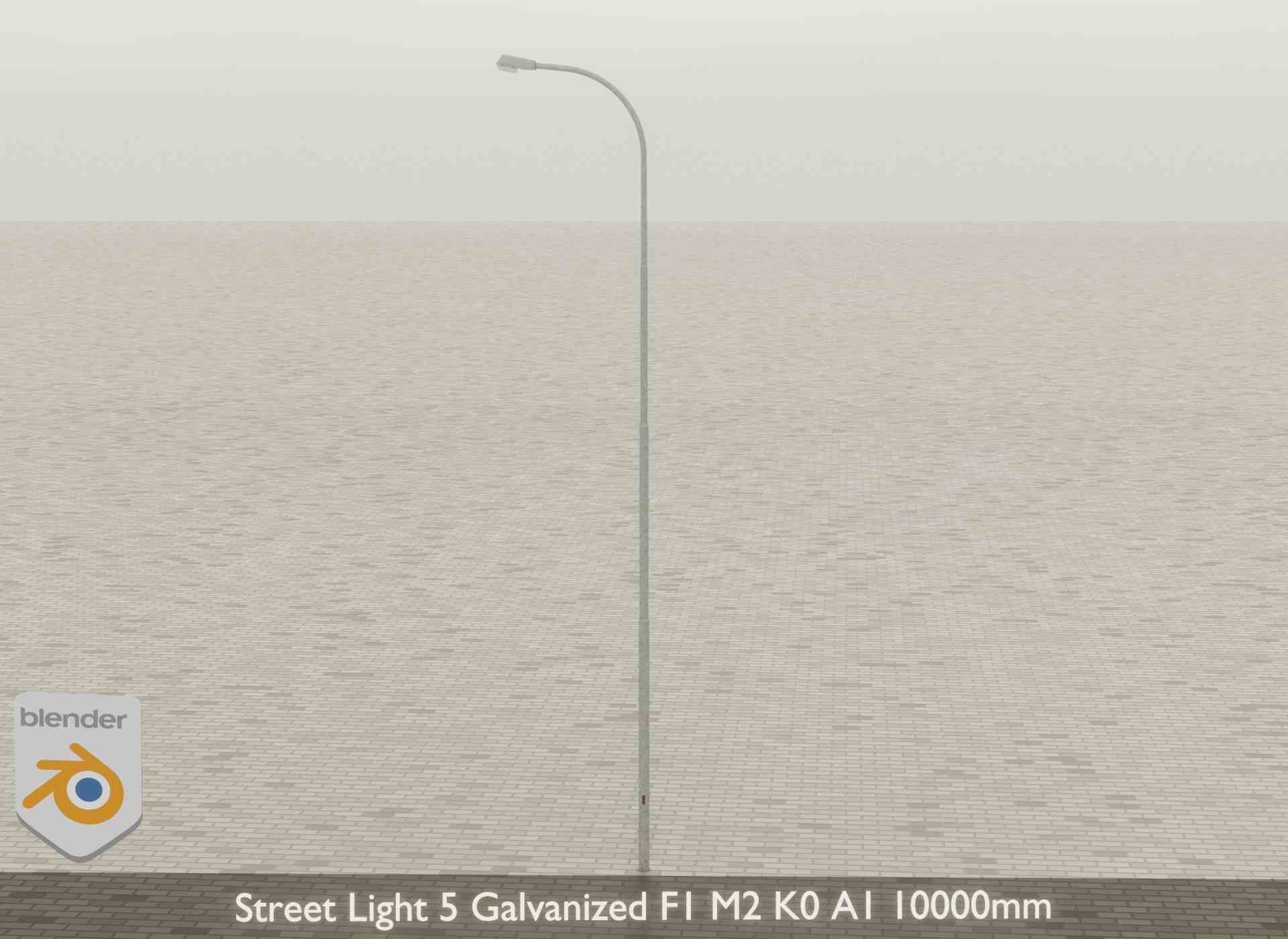 Street Light 5 Galvanized F1 M2 K0 A1 10000mm Low-poly 3D model_27