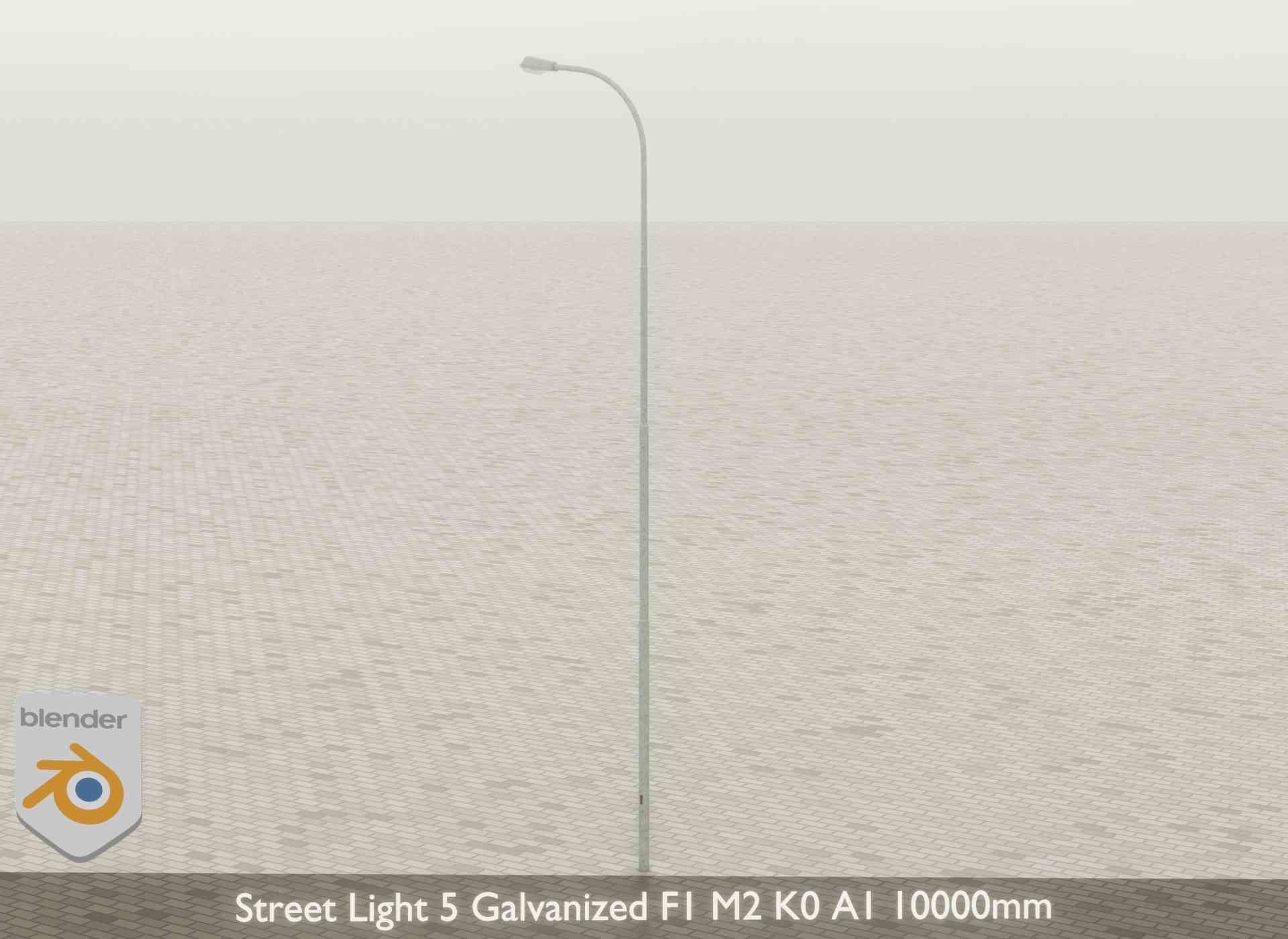 Street Light 5 Galvanized F1 M2 K0 A1 10000mm Low-poly 3D model_29