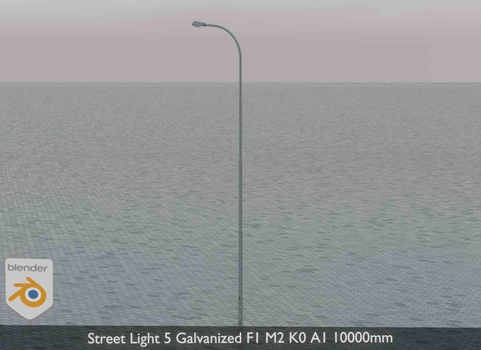 Street Light 5 Galvanized F1 M2 K0 A1 10000mm Low-poly 3D model_3