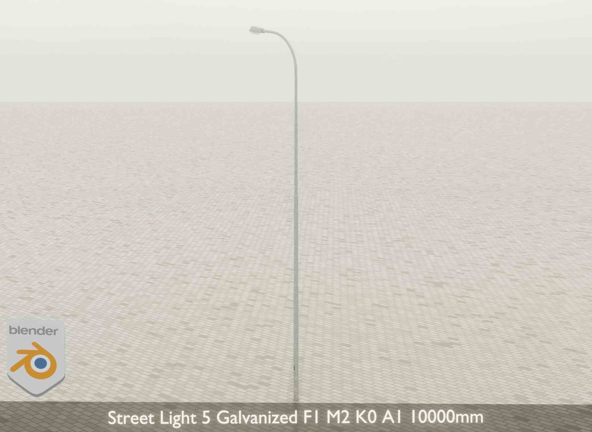 Street Light 5 Galvanized F1 M2 K0 A1 10000mm Low-poly 3D model_30