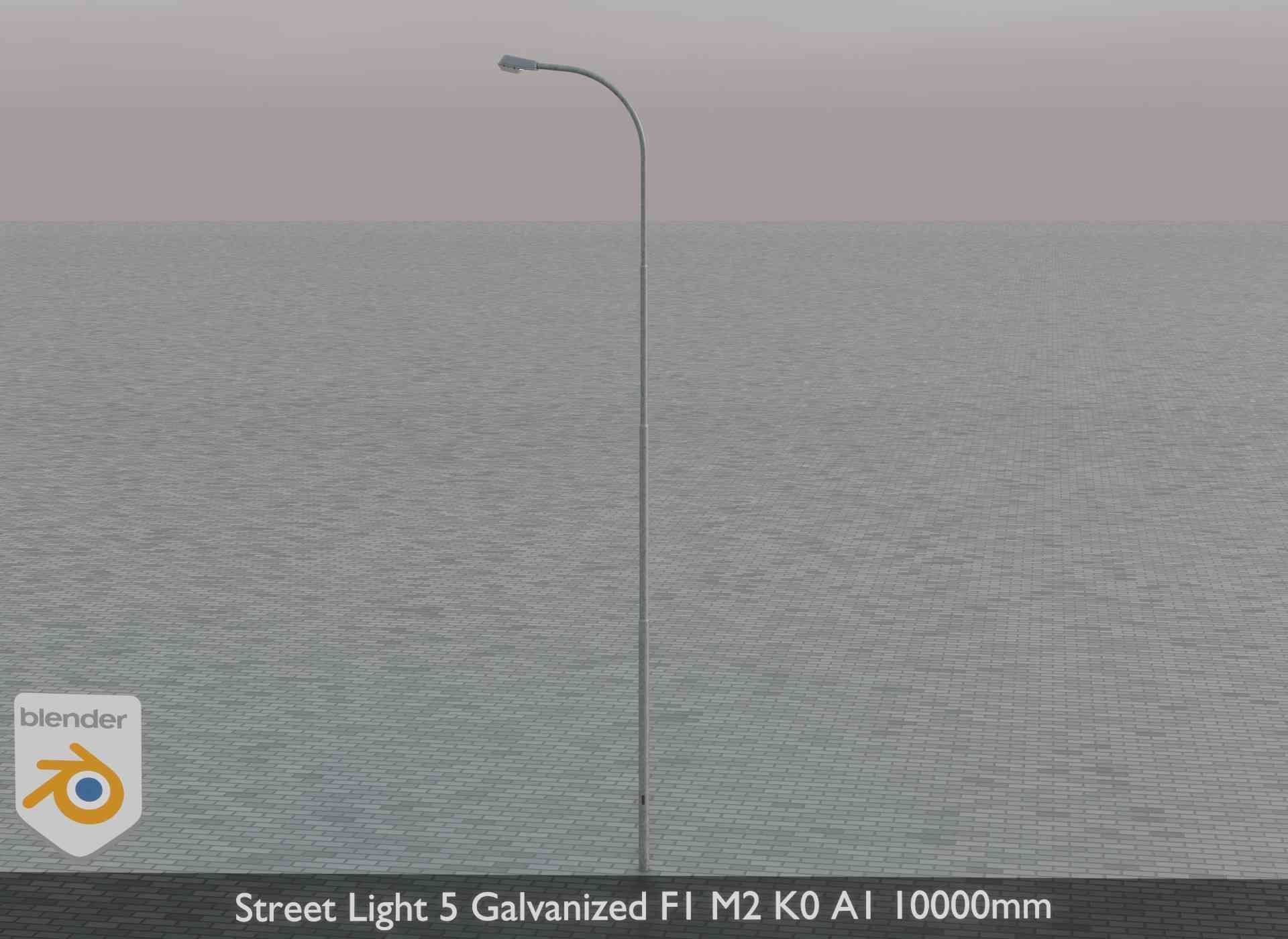 Street Light 5 Galvanized F1 M2 K0 A1 10000mm Low-poly 3D model_53