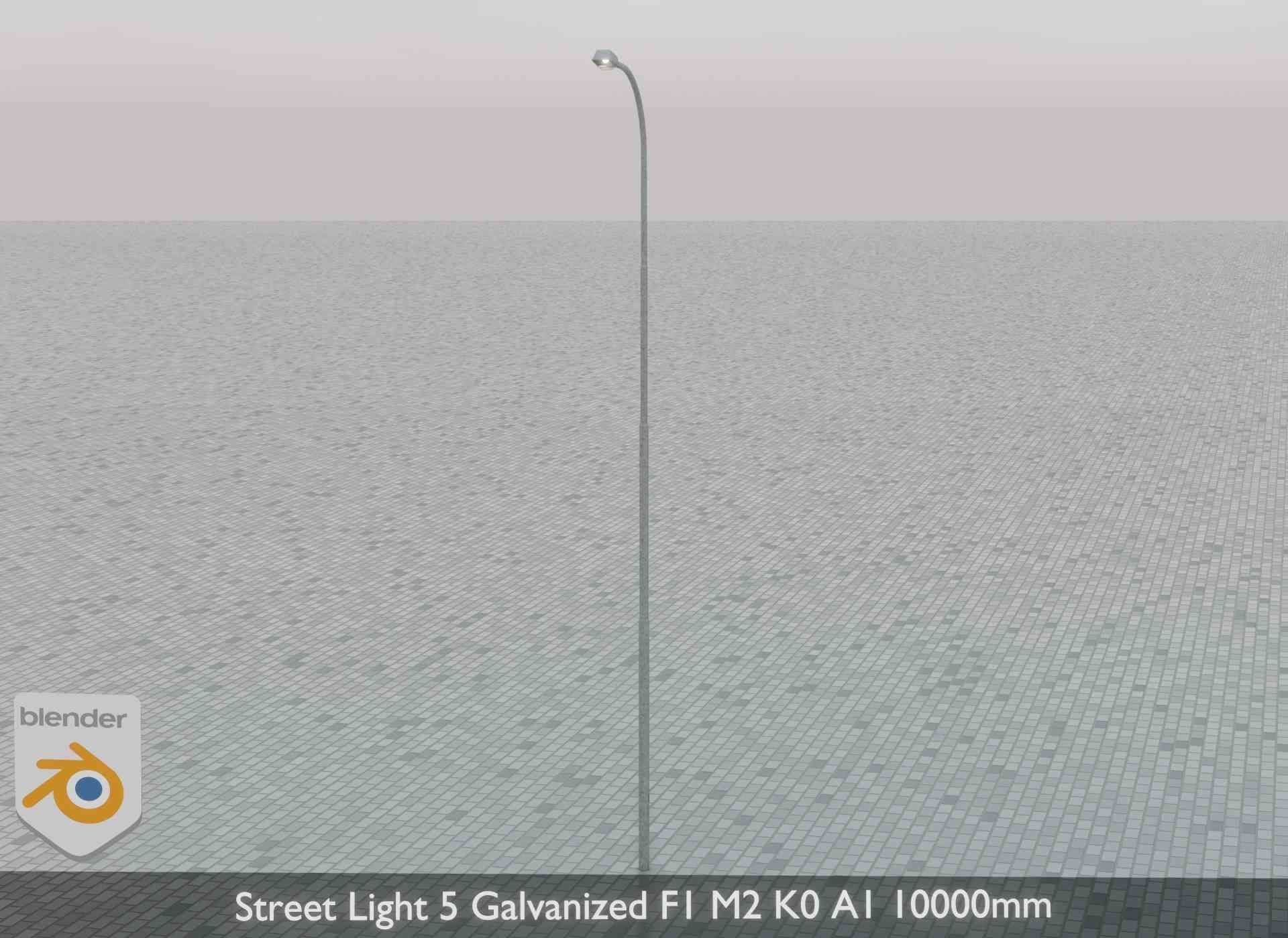 Street Light 5 Galvanized F1 M2 K0 A1 10000mm Low-poly 3D model_47