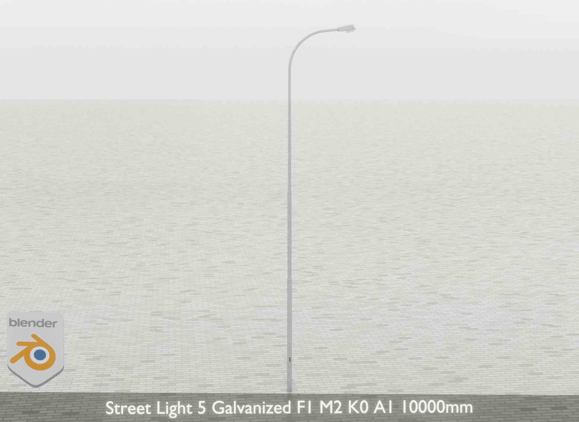 Street Light 5 Galvanized F1 M2 K0 A1 10000mm Low-poly 3D model_39