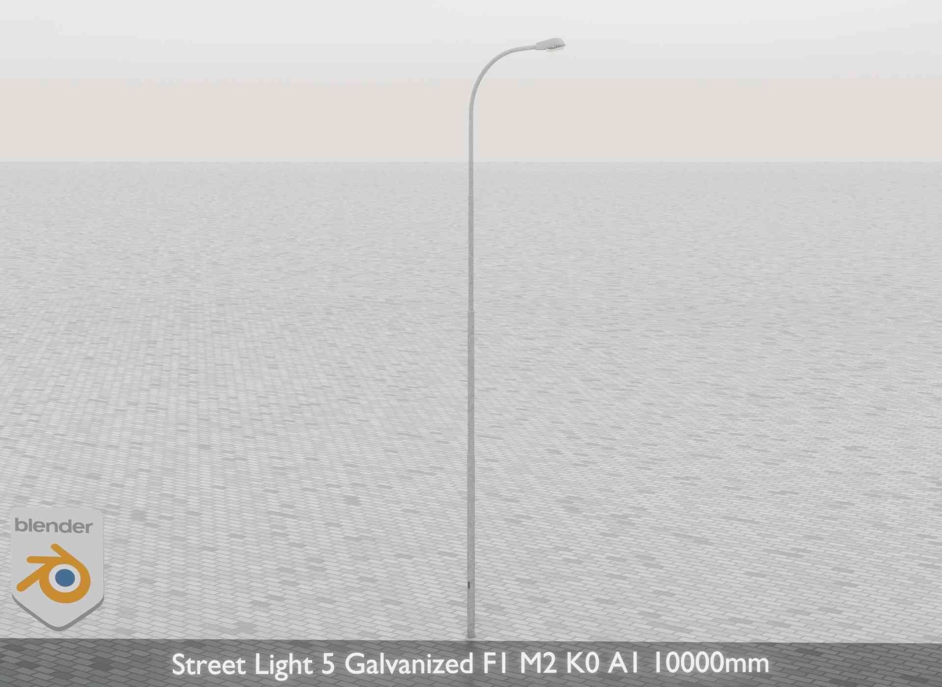Street Light 5 Galvanized F1 M2 K0 A1 10000mm Low-poly 3D model_42