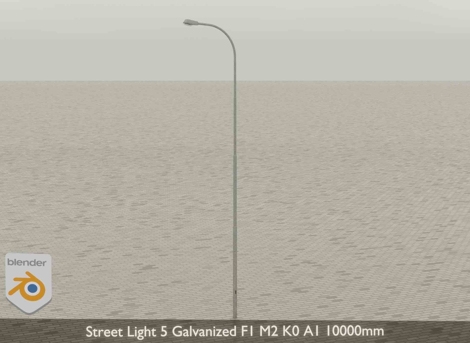 Street Light 5 Galvanized F1 M2 K0 A1 10000mm Low-poly 3D model_25