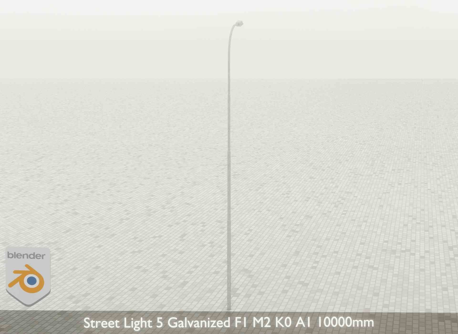 Street Light 5 Galvanized F1 M2 K0 A1 10000mm Low-poly 3D model_34