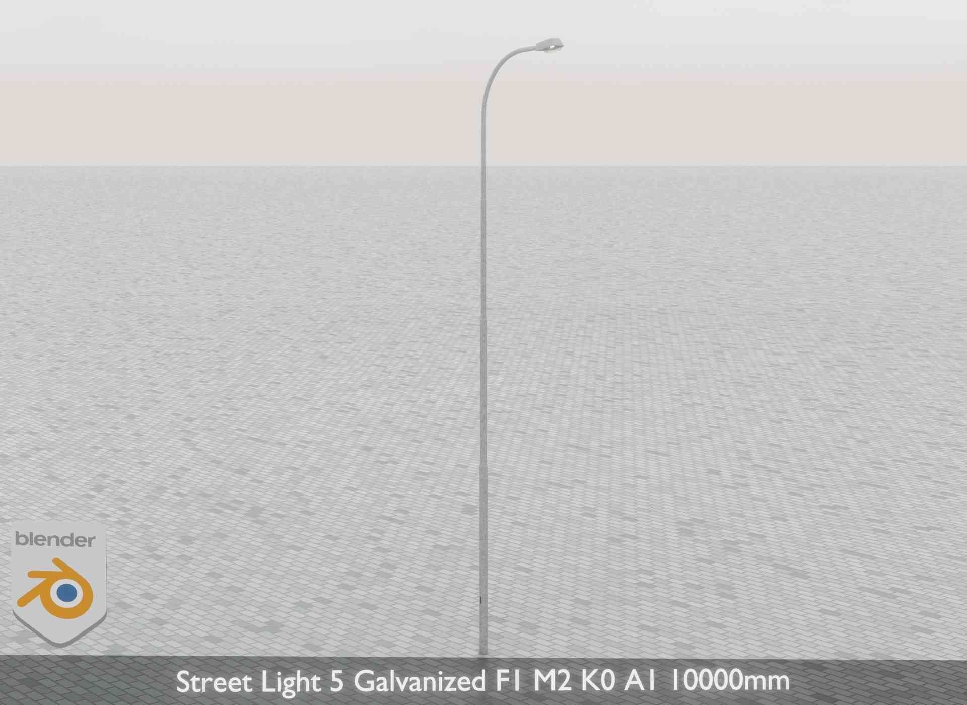 Street Light 5 Galvanized F1 M2 K0 A1 10000mm Low-poly 3D model_43