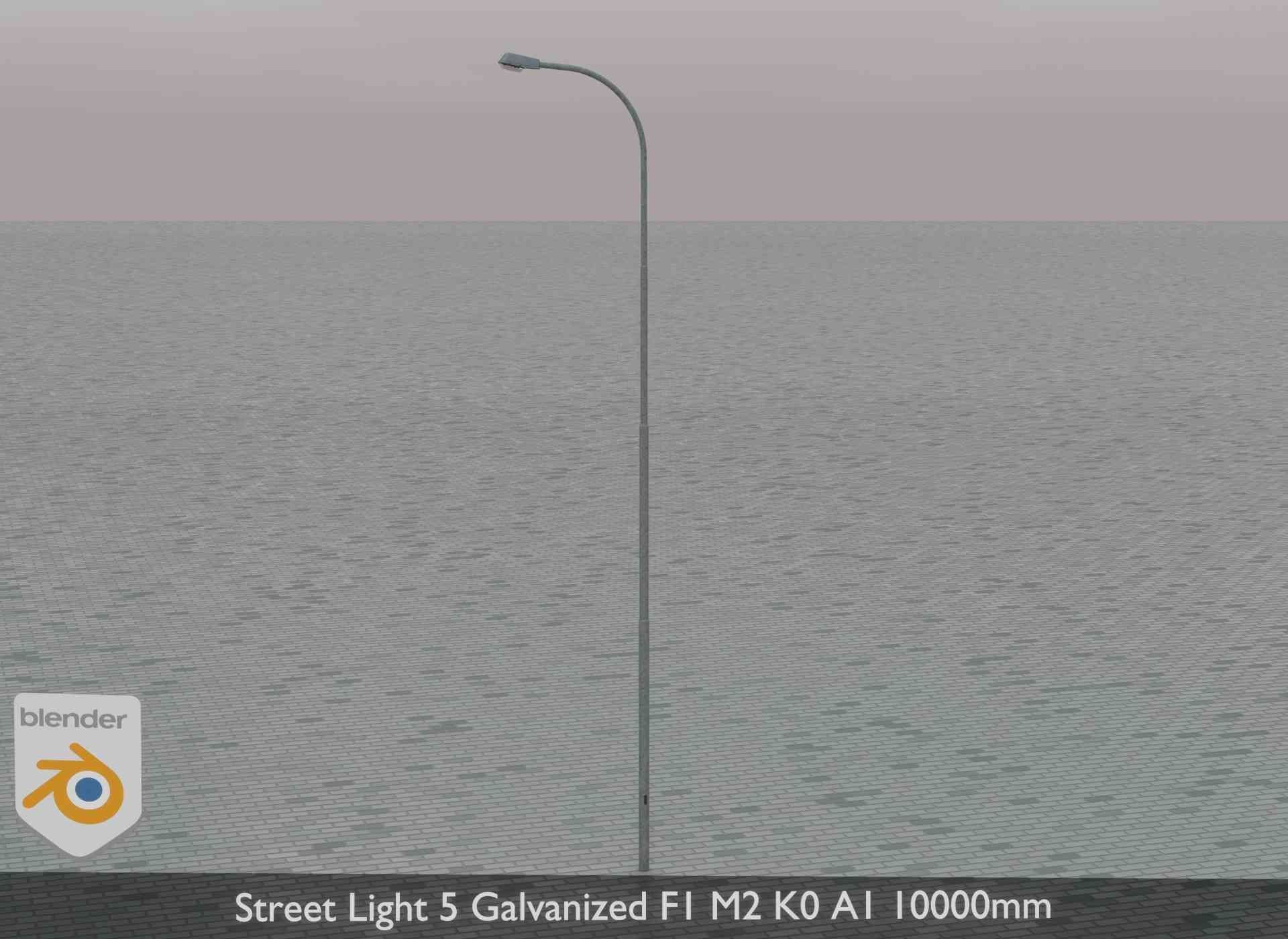 Street Light 5 Galvanized F1 M2 K0 A1 10000mm Low-poly 3D model_51