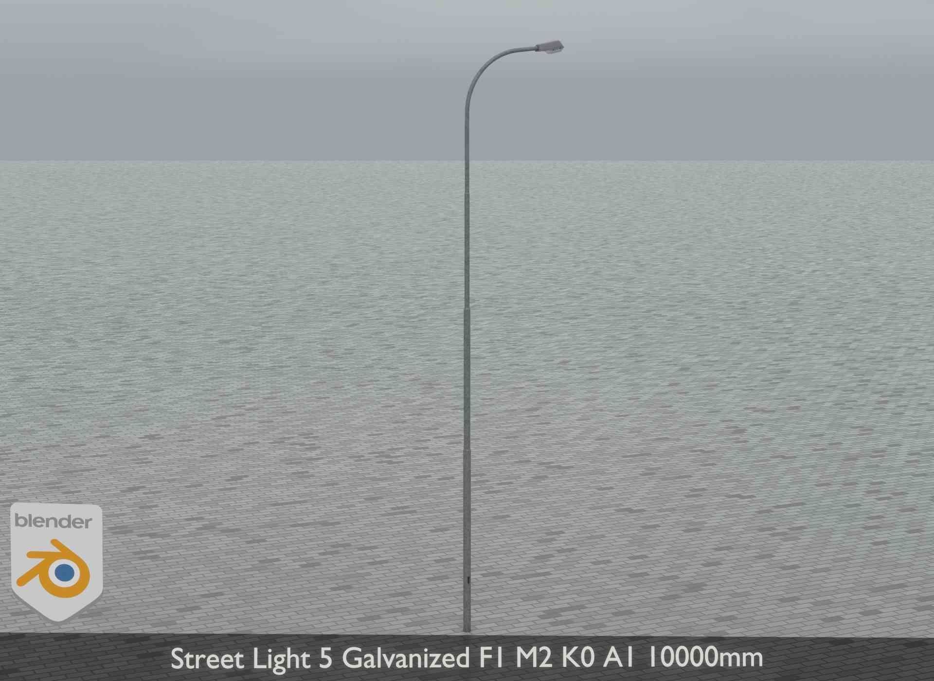 Street Light 5 Galvanized F1 M2 K0 A1 10000mm Low-poly 3D model_12