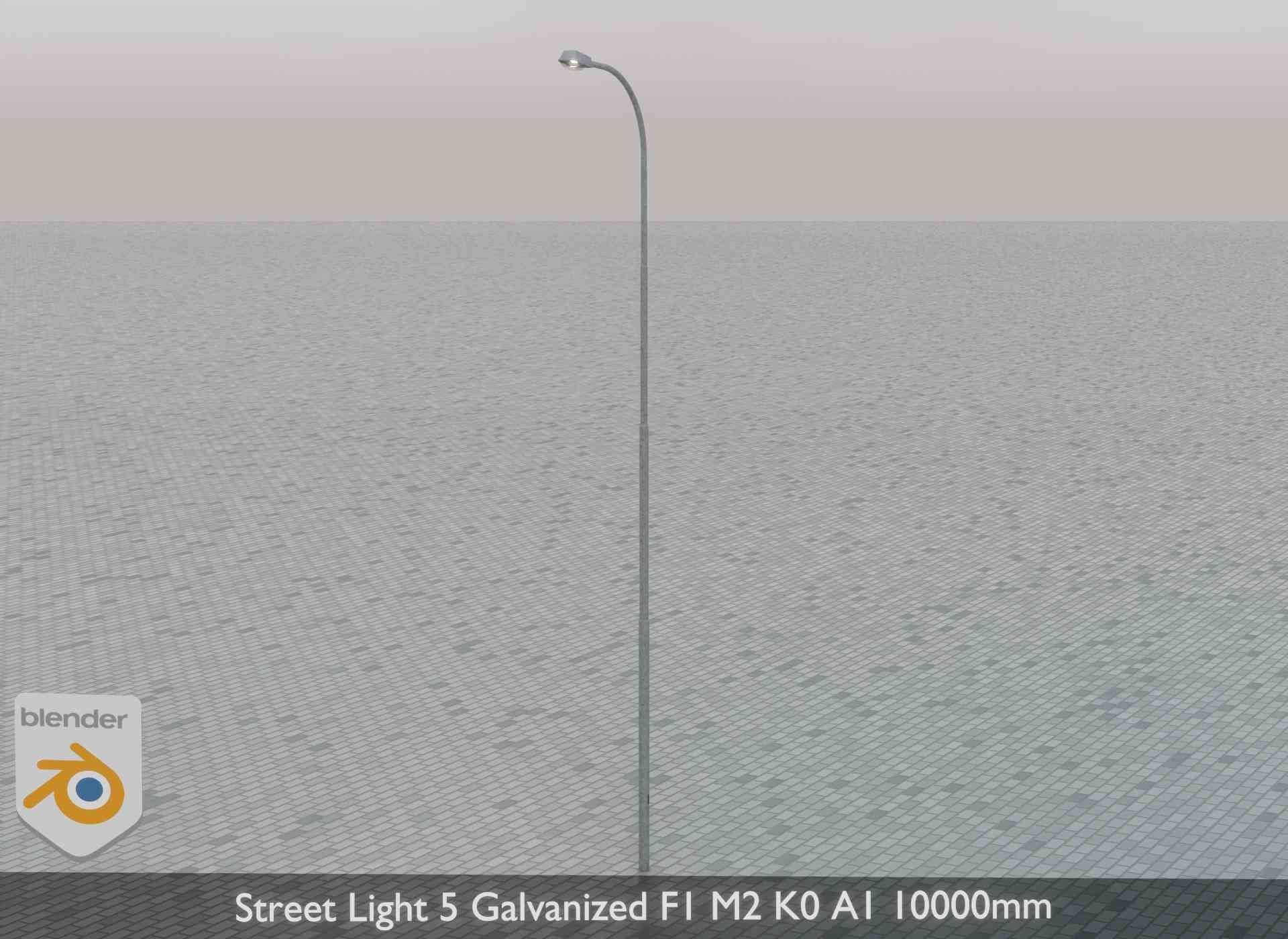 Street Light 5 Galvanized F1 M2 K0 A1 10000mm Low-poly 3D model_48