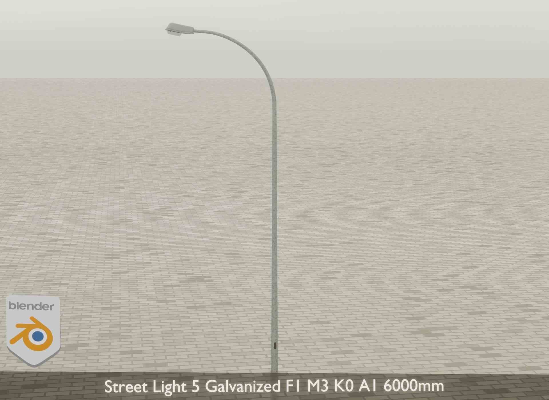 Street Light 5 Galvanized F1 M3 K0 A1 6000mm Low-poly 3D model_25