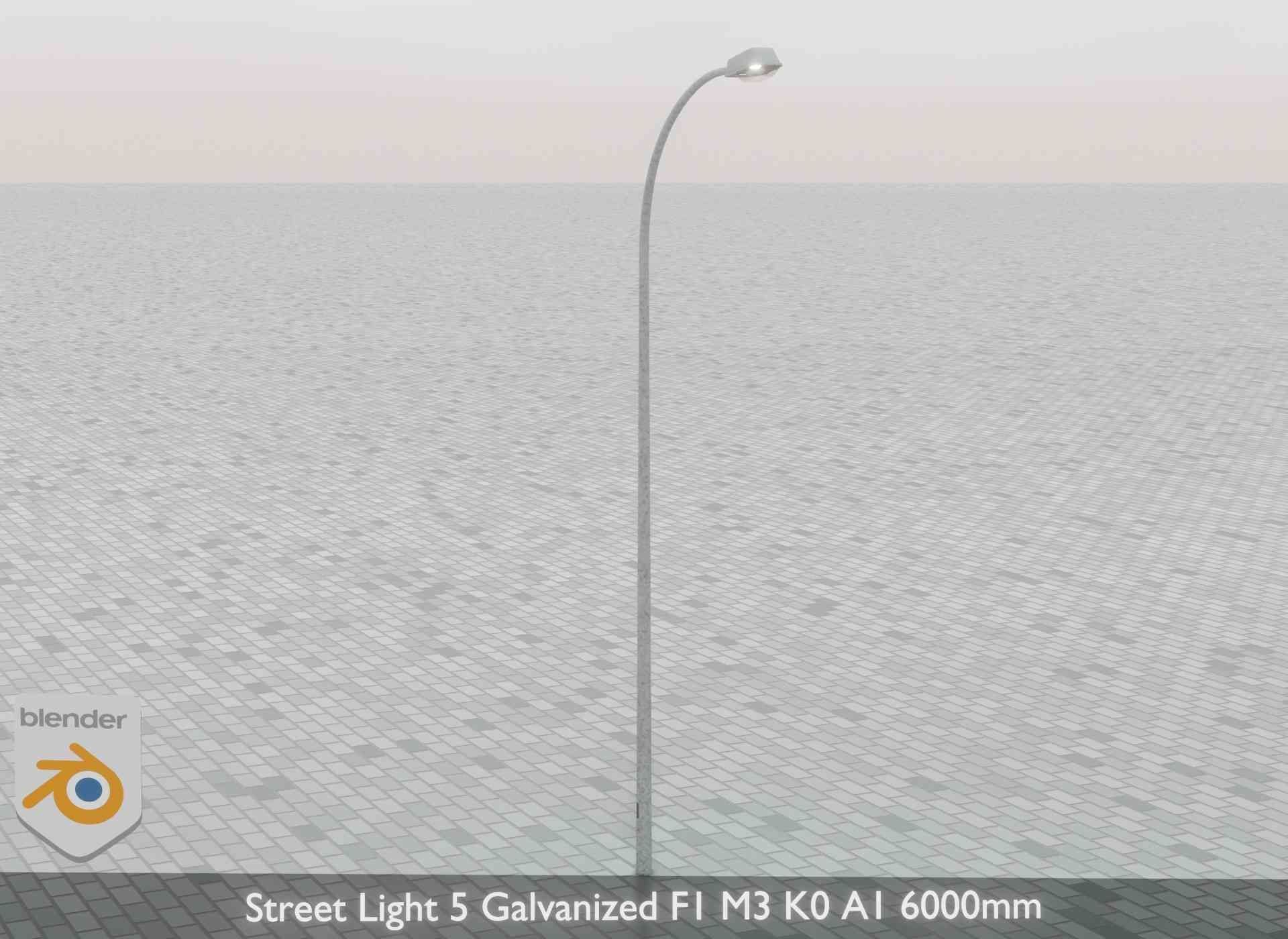 Street Light 5 Galvanized F1 M3 K0 A1 6000mm Low-poly 3D model_43
