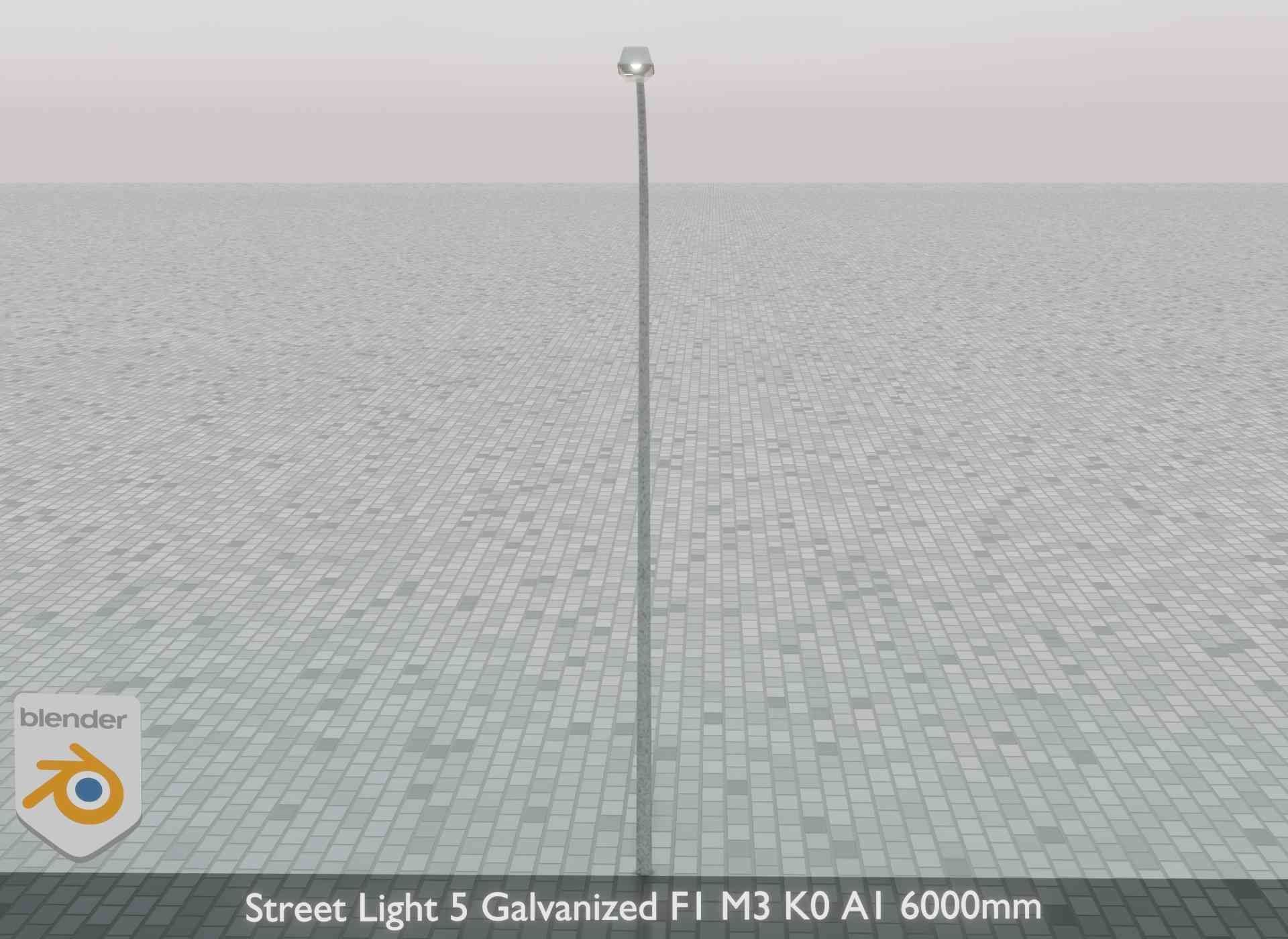 Street Light 5 Galvanized F1 M3 K0 A1 6000mm Low-poly 3D model_45