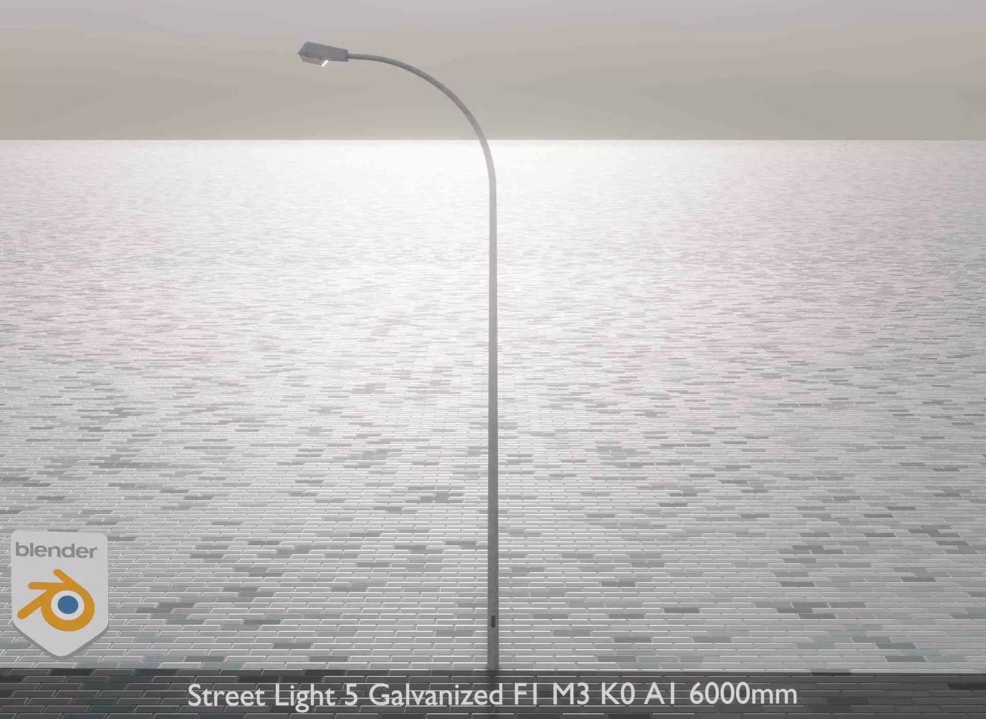 Street Light 5 Galvanized F1 M3 K0 A1 6000mm Low-poly 3D model_0