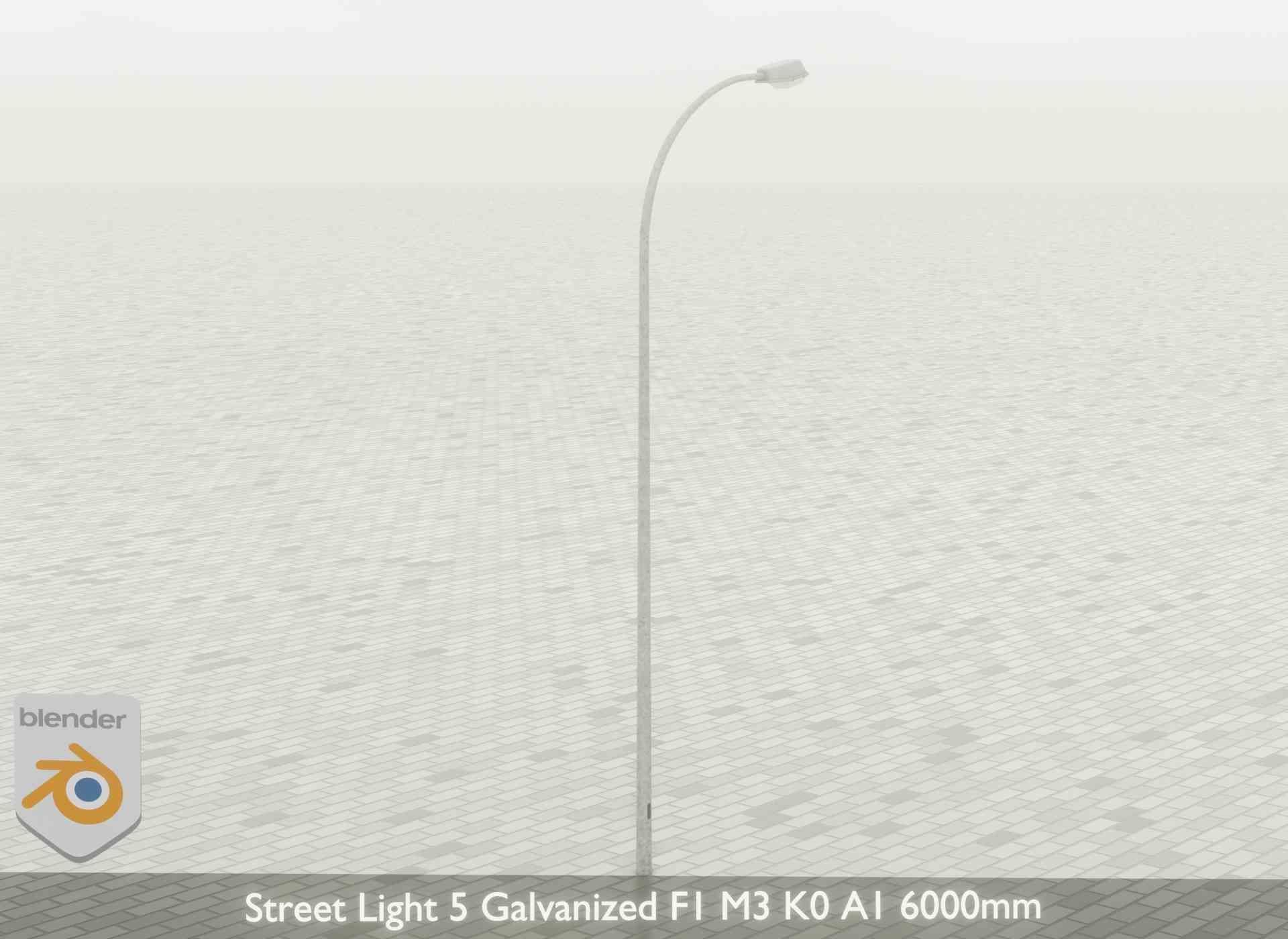 Street Light 5 Galvanized F1 M3 K0 A1 6000mm Low-poly 3D model_35
