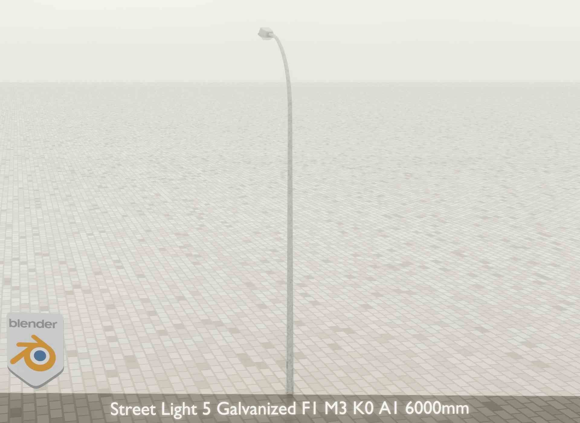 Street Light 5 Galvanized F1 M3 K0 A1 6000mm Low-poly 3D model_31