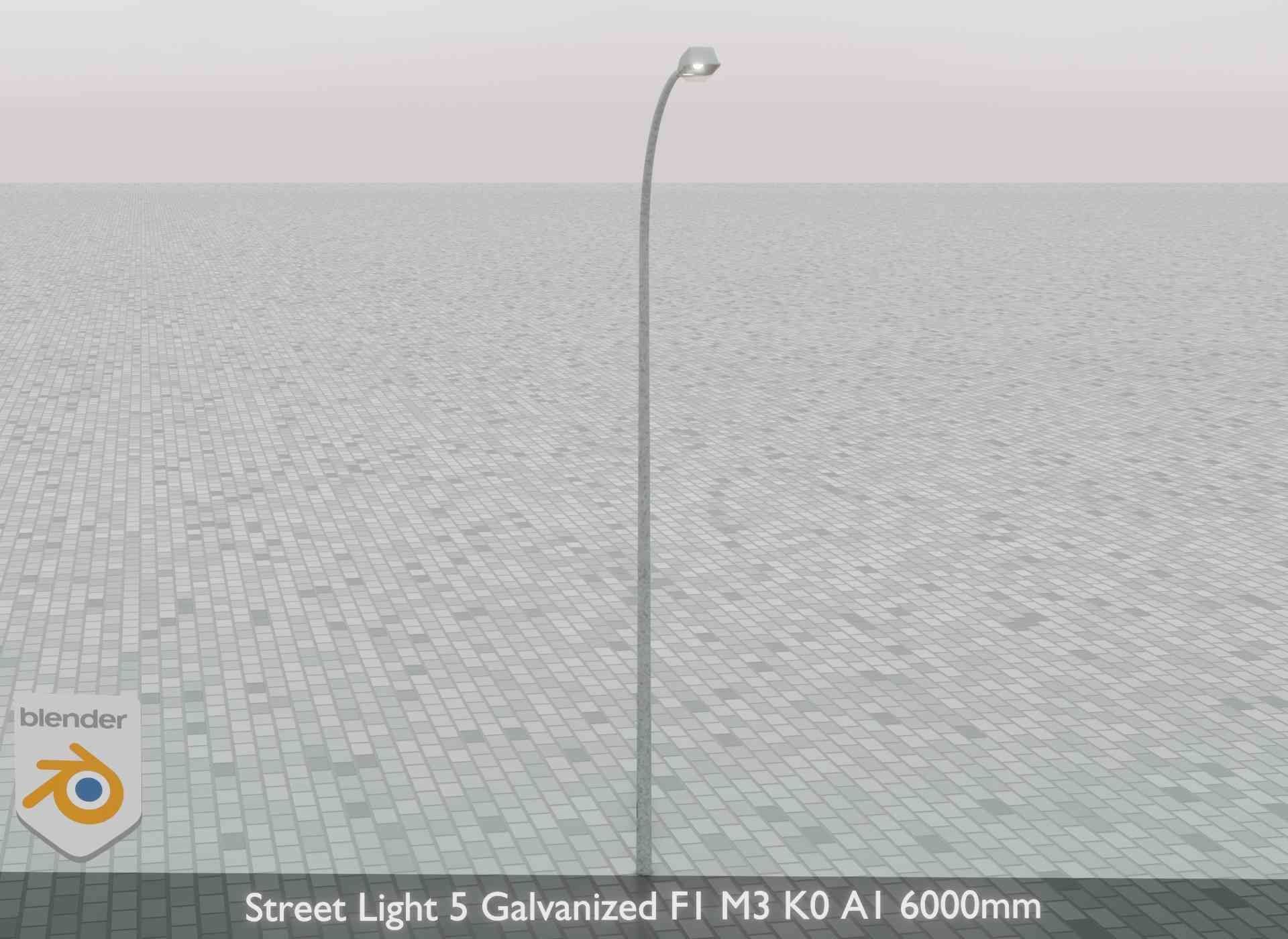Street Light 5 Galvanized F1 M3 K0 A1 6000mm Low-poly 3D model_44
