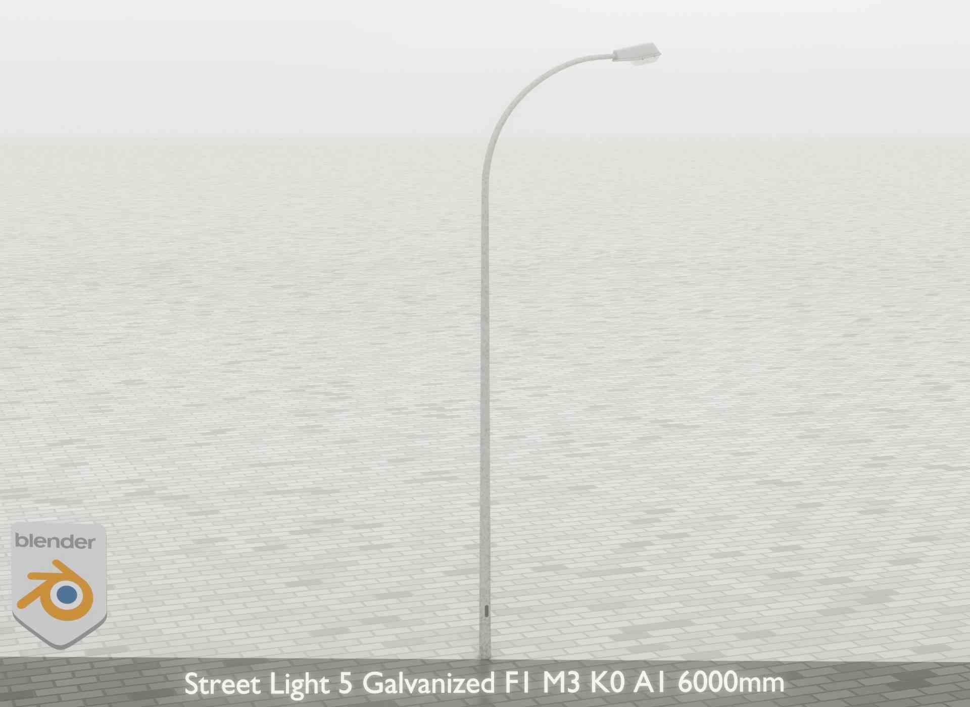 Street Light 5 Galvanized F1 M3 K0 A1 6000mm Low-poly 3D model_37