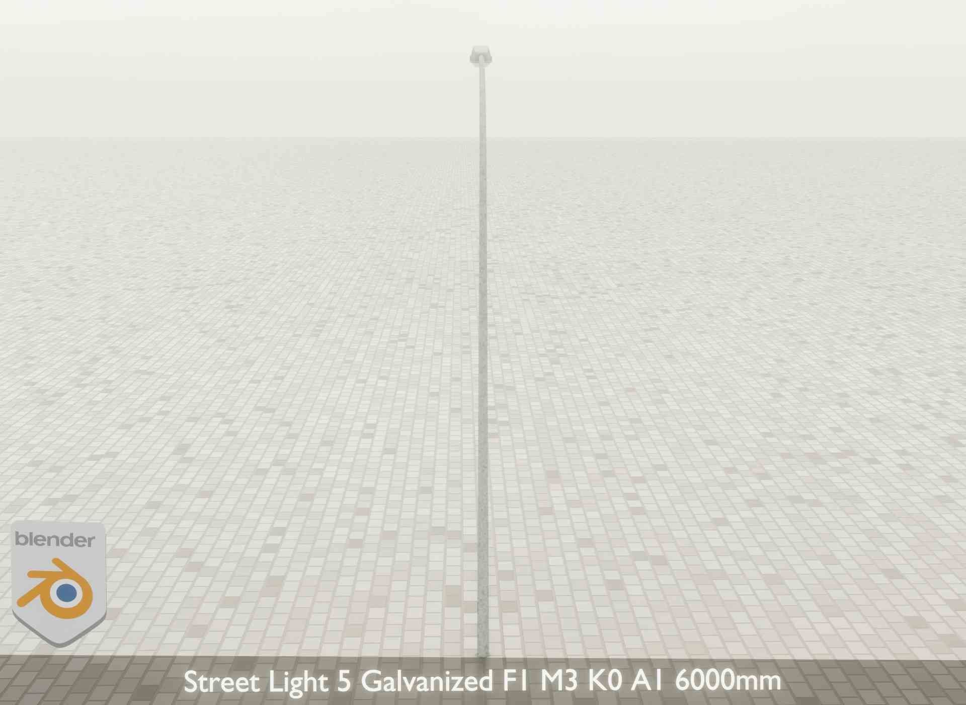 Street Light 5 Galvanized F1 M3 K0 A1 6000mm Low-poly 3D model_32