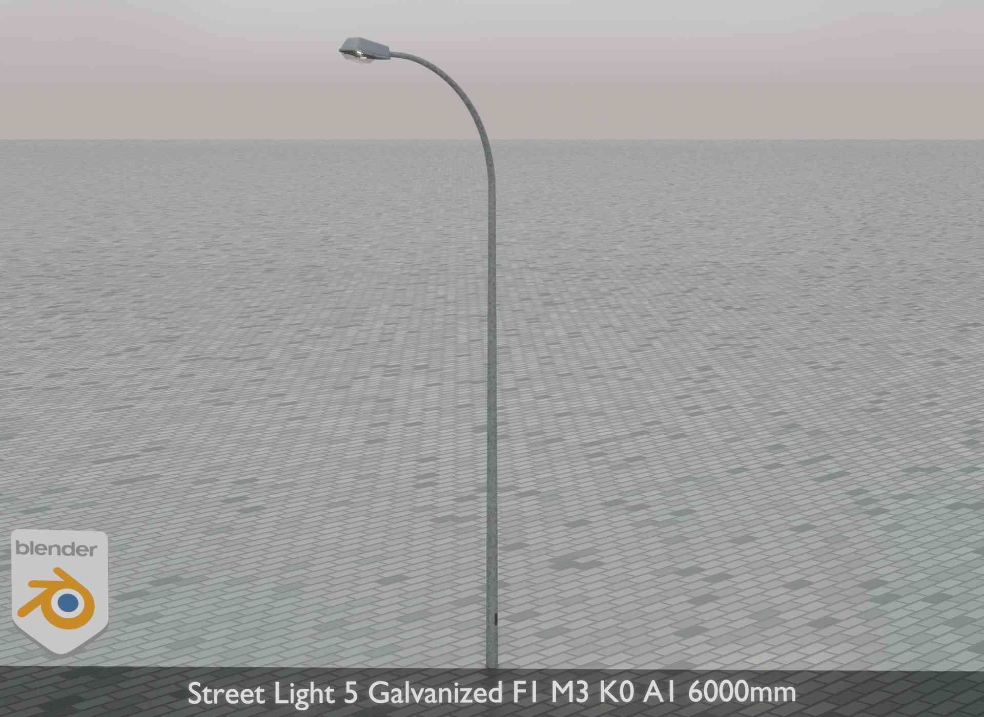 Street Light 5 Galvanized F1 M3 K0 A1 6000mm Low-poly 3D model_48