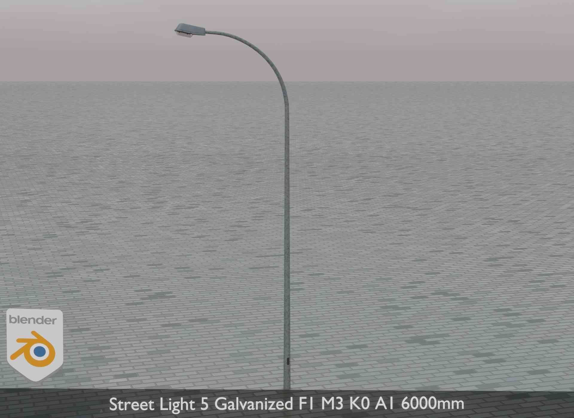 Street Light 5 Galvanized F1 M3 K0 A1 6000mm Low-poly 3D model_50