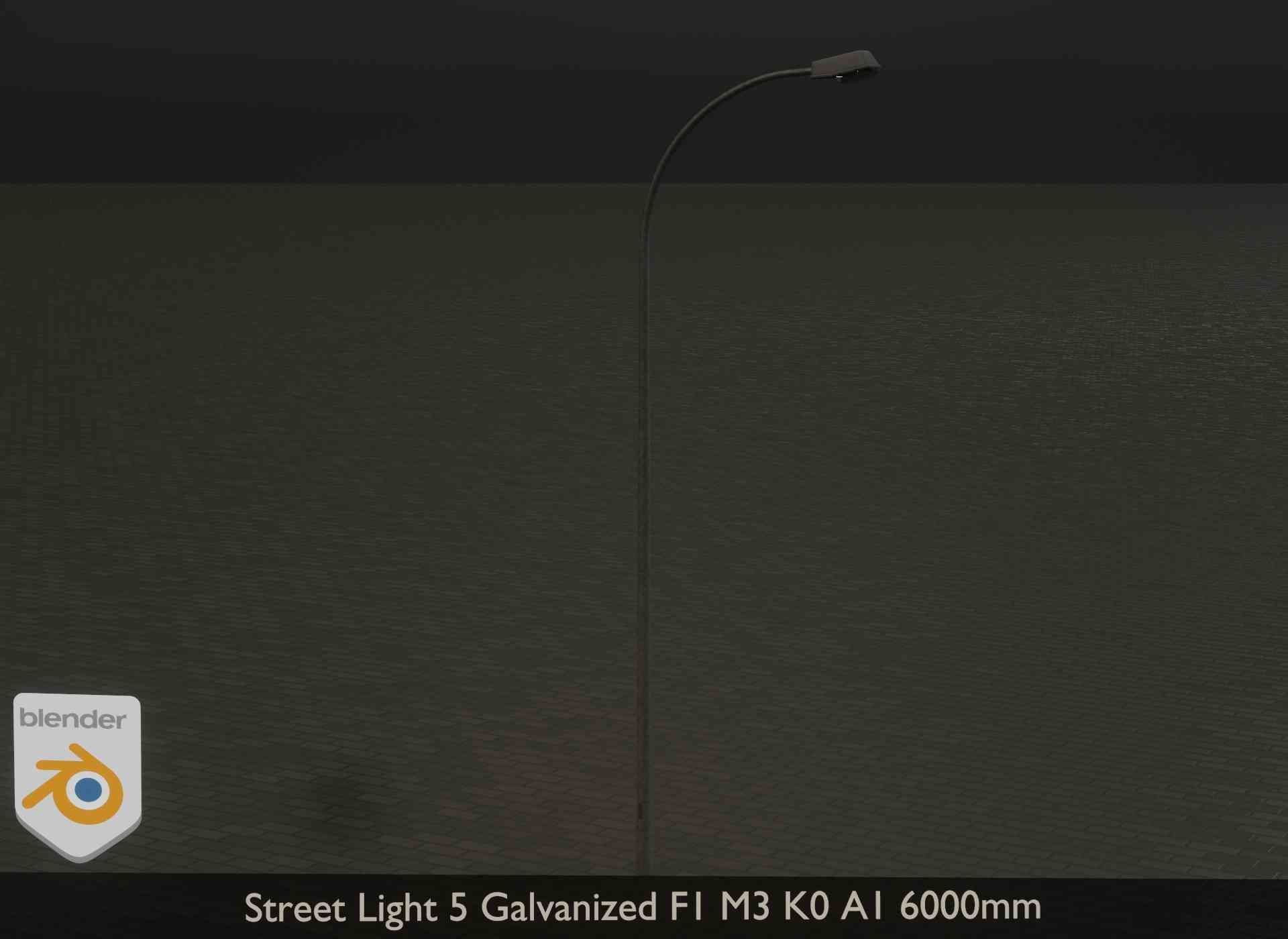 Street Light 5 Galvanized F1 M3 K0 A1 6000mm Low-poly 3D model_15
