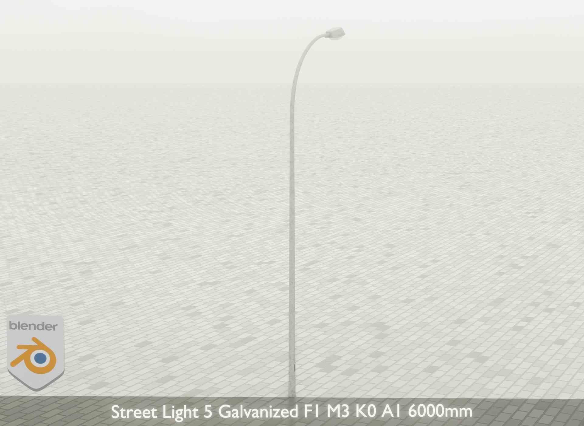 Street Light 5 Galvanized F1 M3 K0 A1 6000mm Low-poly 3D model_34