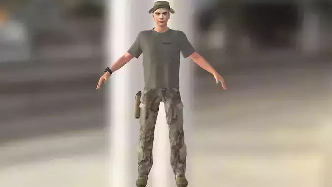Tobey Maguire as Army Officer Low-poly 3D model