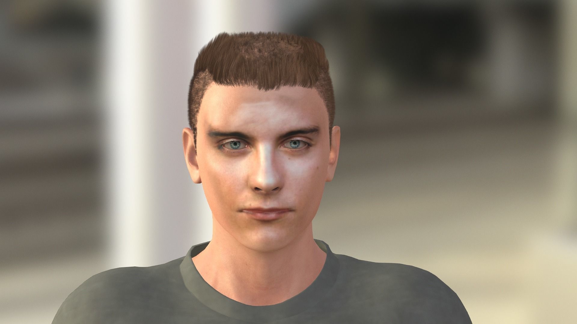 Tobey Maguire as Army Officer Low-poly 3D model_8