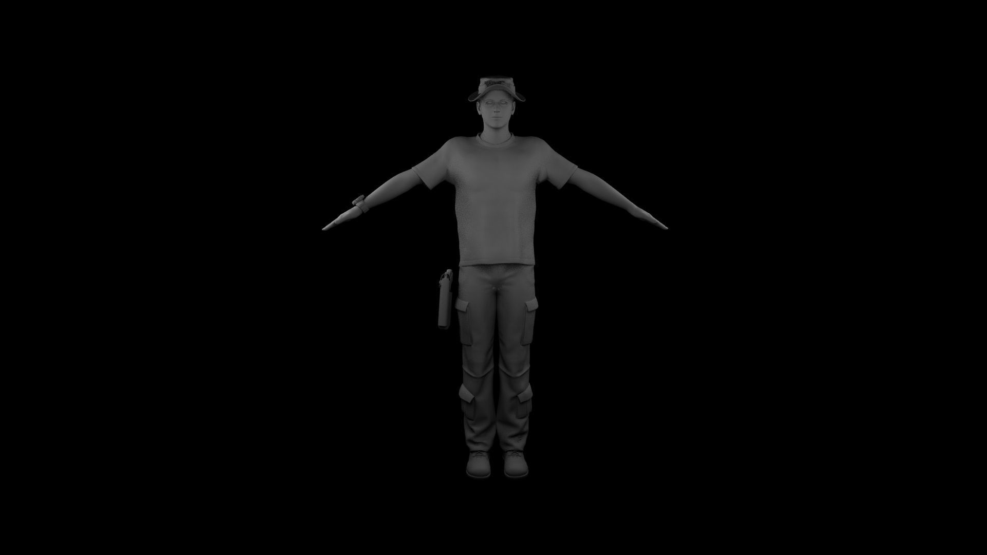 Tobey Maguire as Army Officer Low-poly 3D model_24