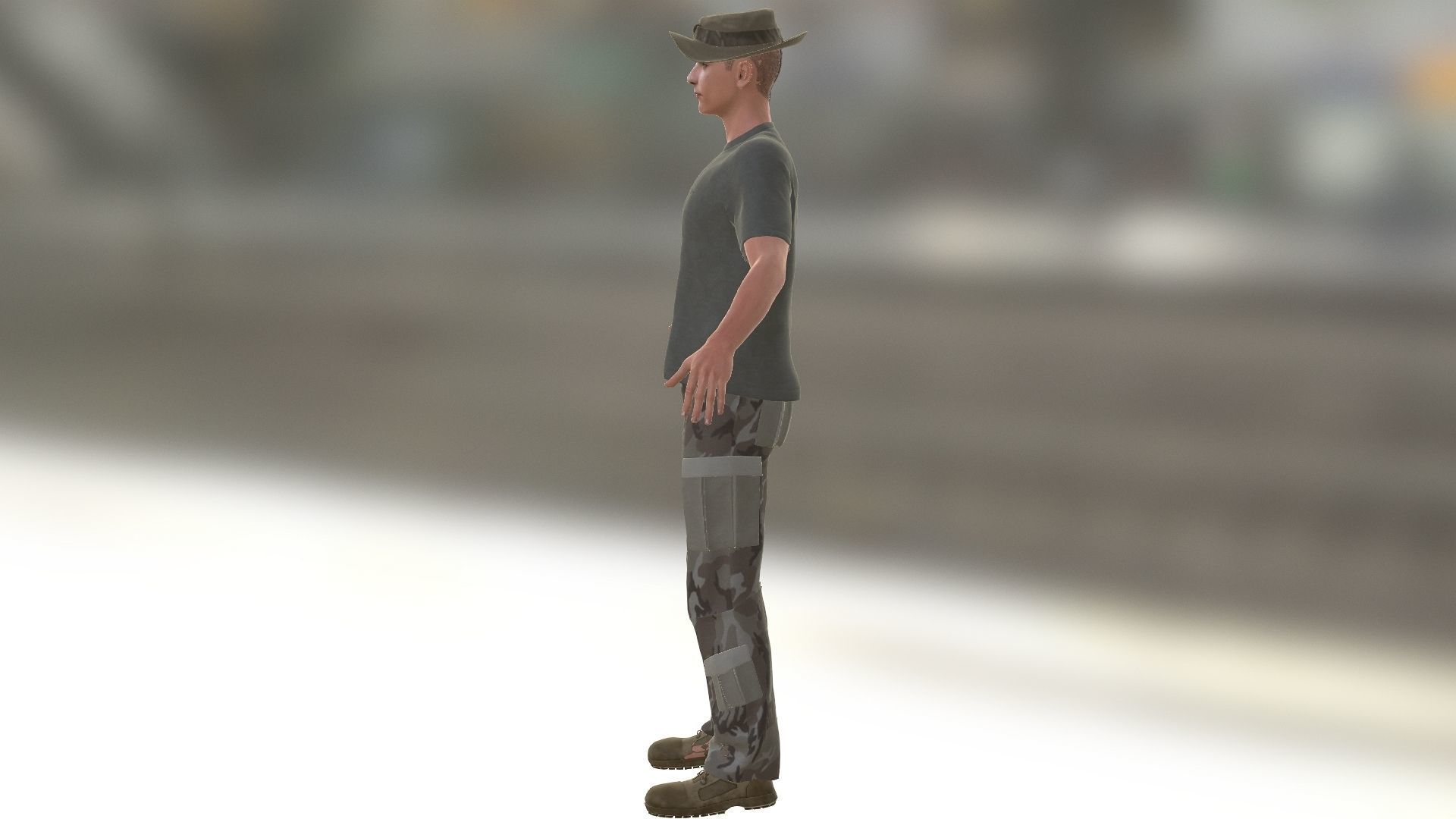 Tobey Maguire as Army Officer Low-poly 3D model_3
