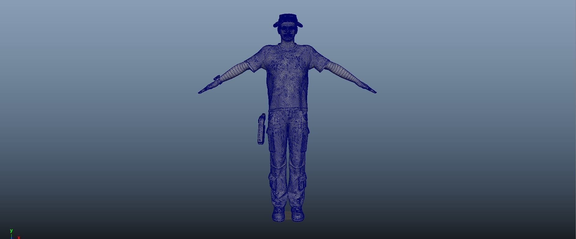 Tobey Maguire as Army Officer Low-poly 3D model_28