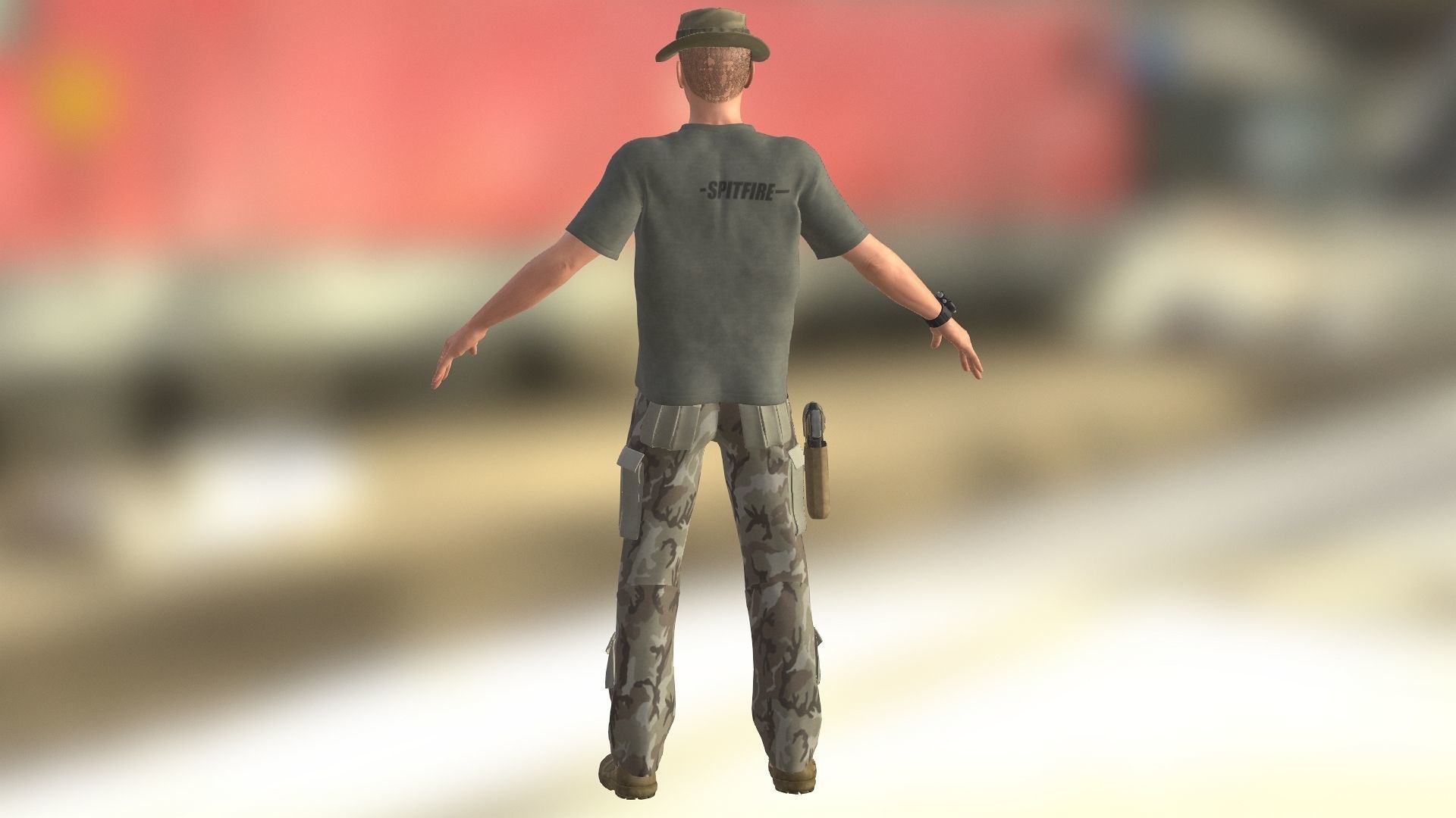 Tobey Maguire as Army Officer Low-poly 3D model_2