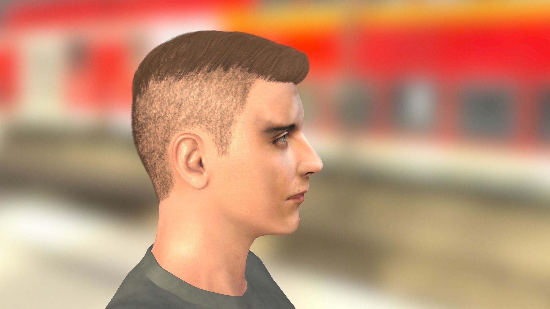 Tobey Maguire as Army Officer Low-poly 3D model_11