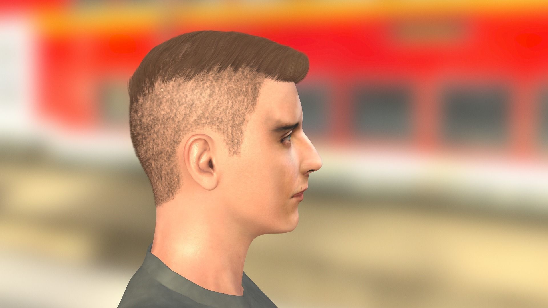 Tobey Maguire as Army Officer Low-poly 3D model_12