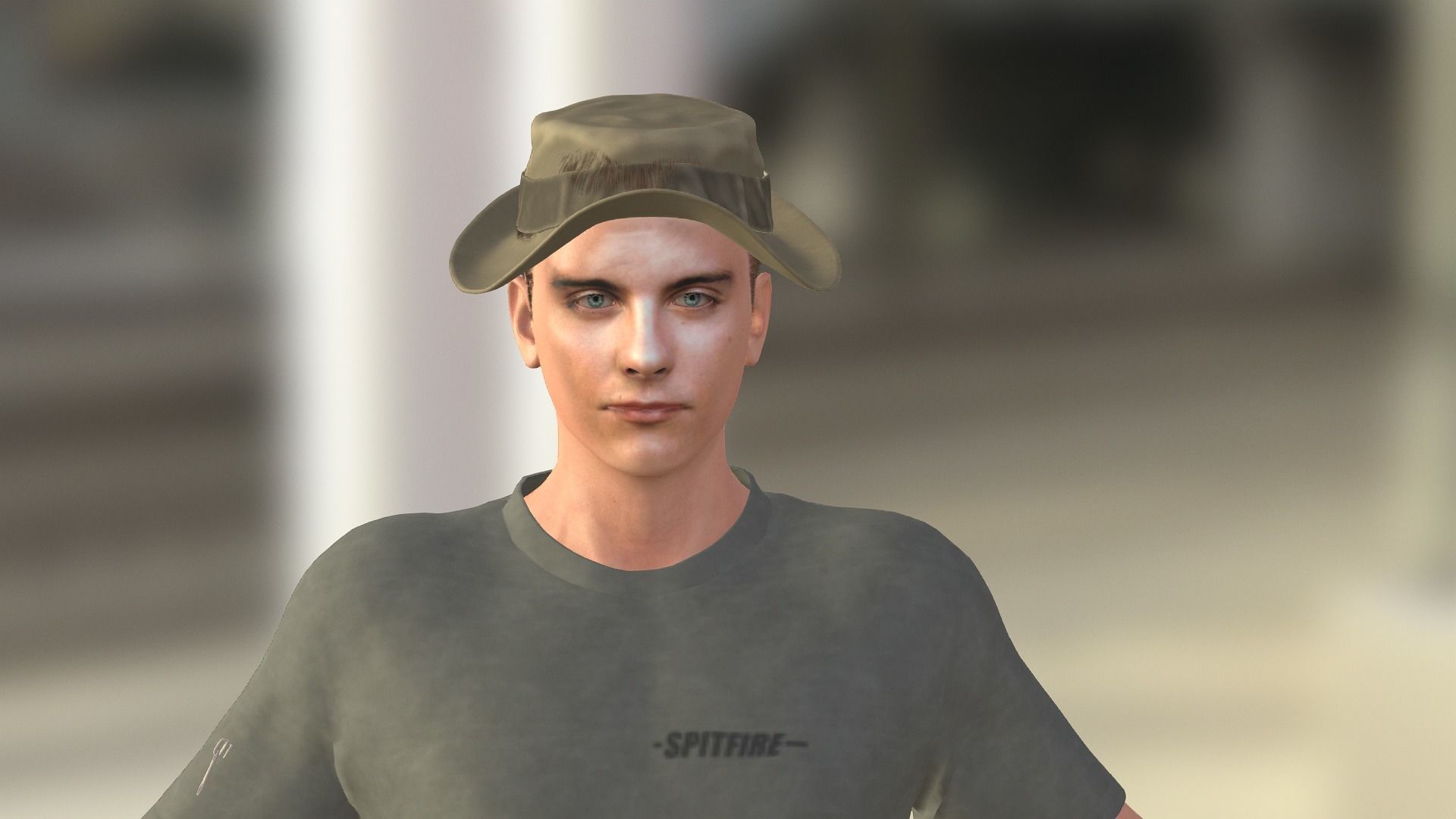 Tobey Maguire as Army Officer Low-poly 3D model_4