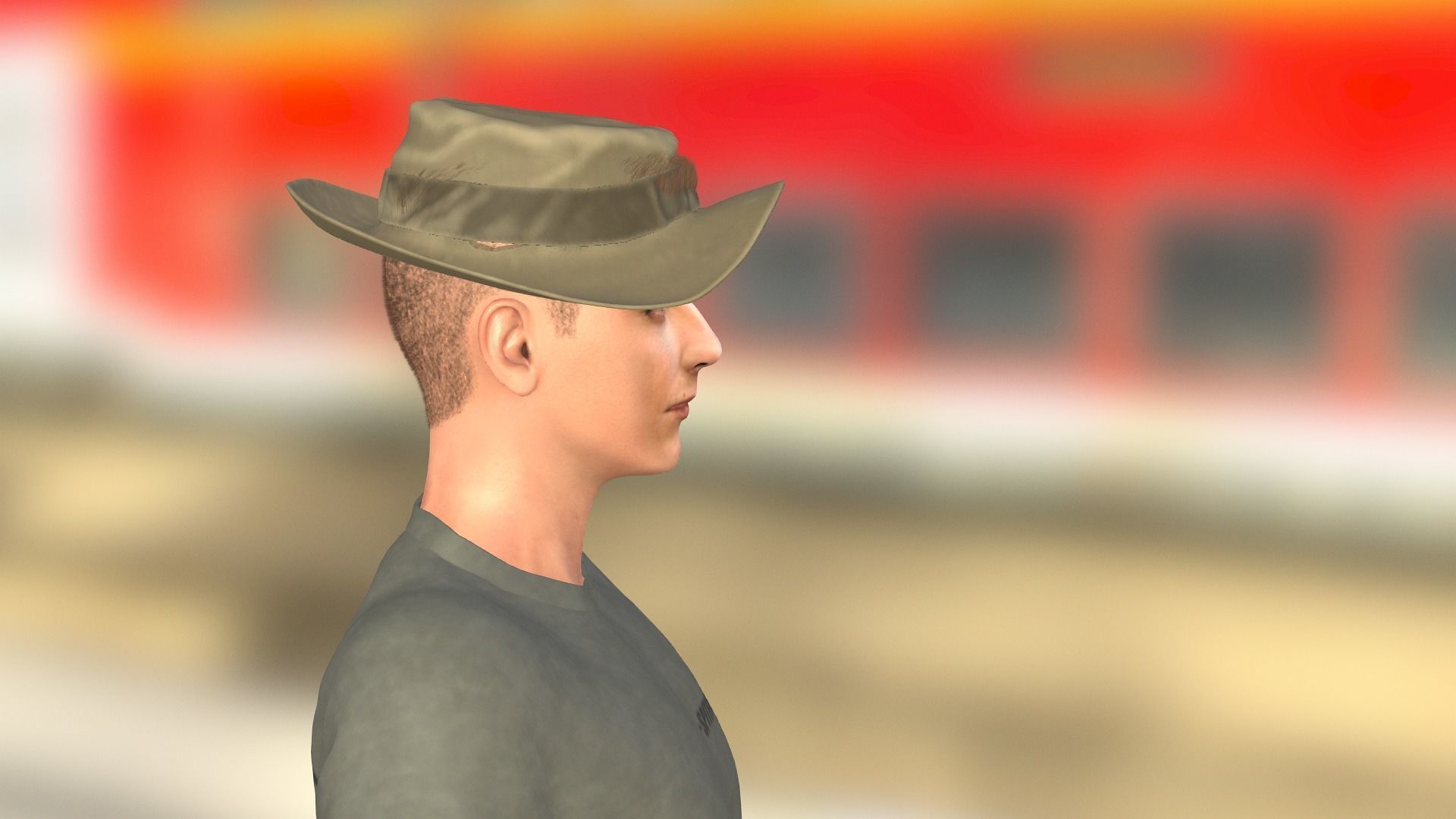 Tobey Maguire as Army Officer Low-poly 3D model_5