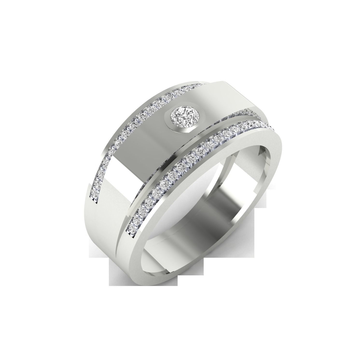 Mens Ring STL OBJ FBX Renders Details 3D print model_9