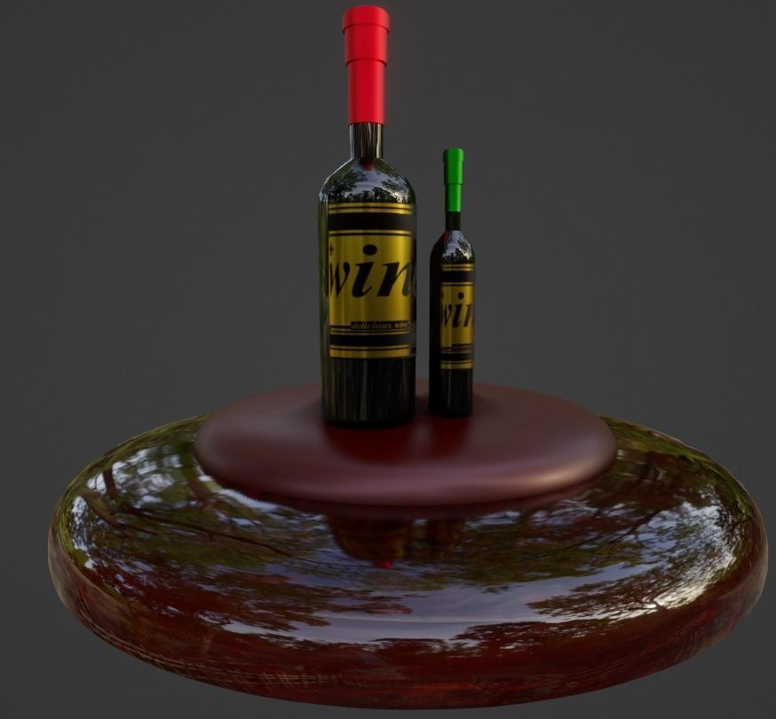 wine bottle 3D model_2